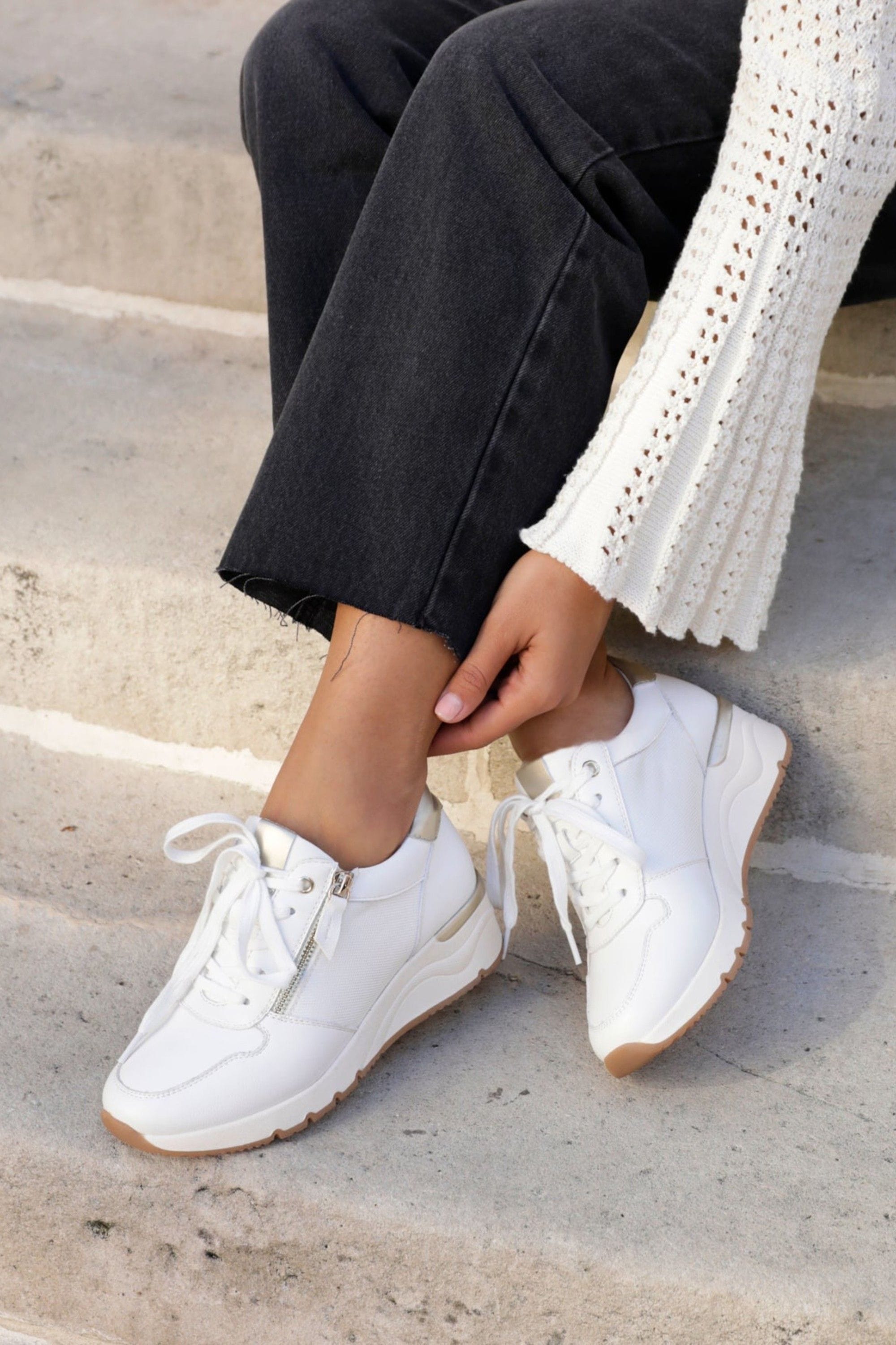 Linzi Kyla White Wedge Trainer image 7
