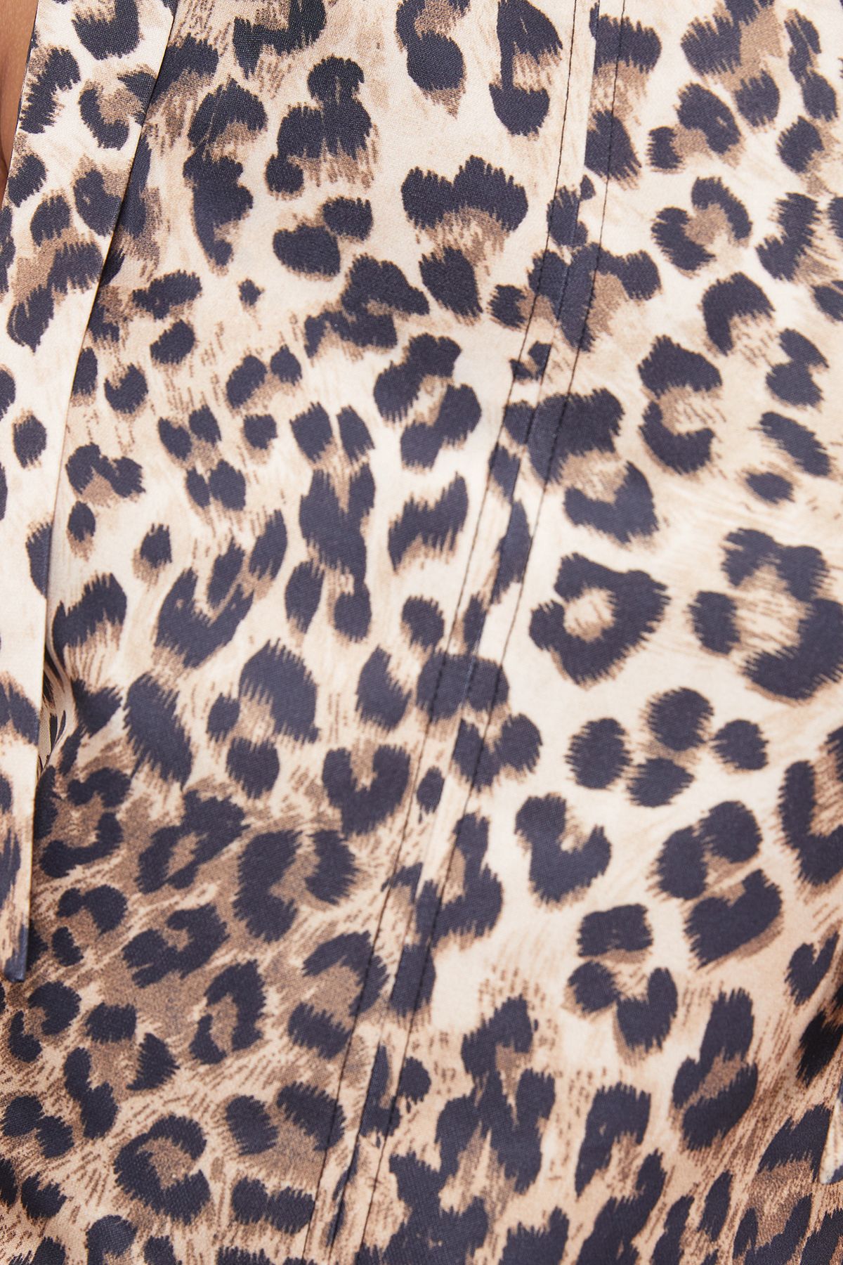 Warehouse Structured Satin Tie Shoulder Mini Dress Leopard image 5