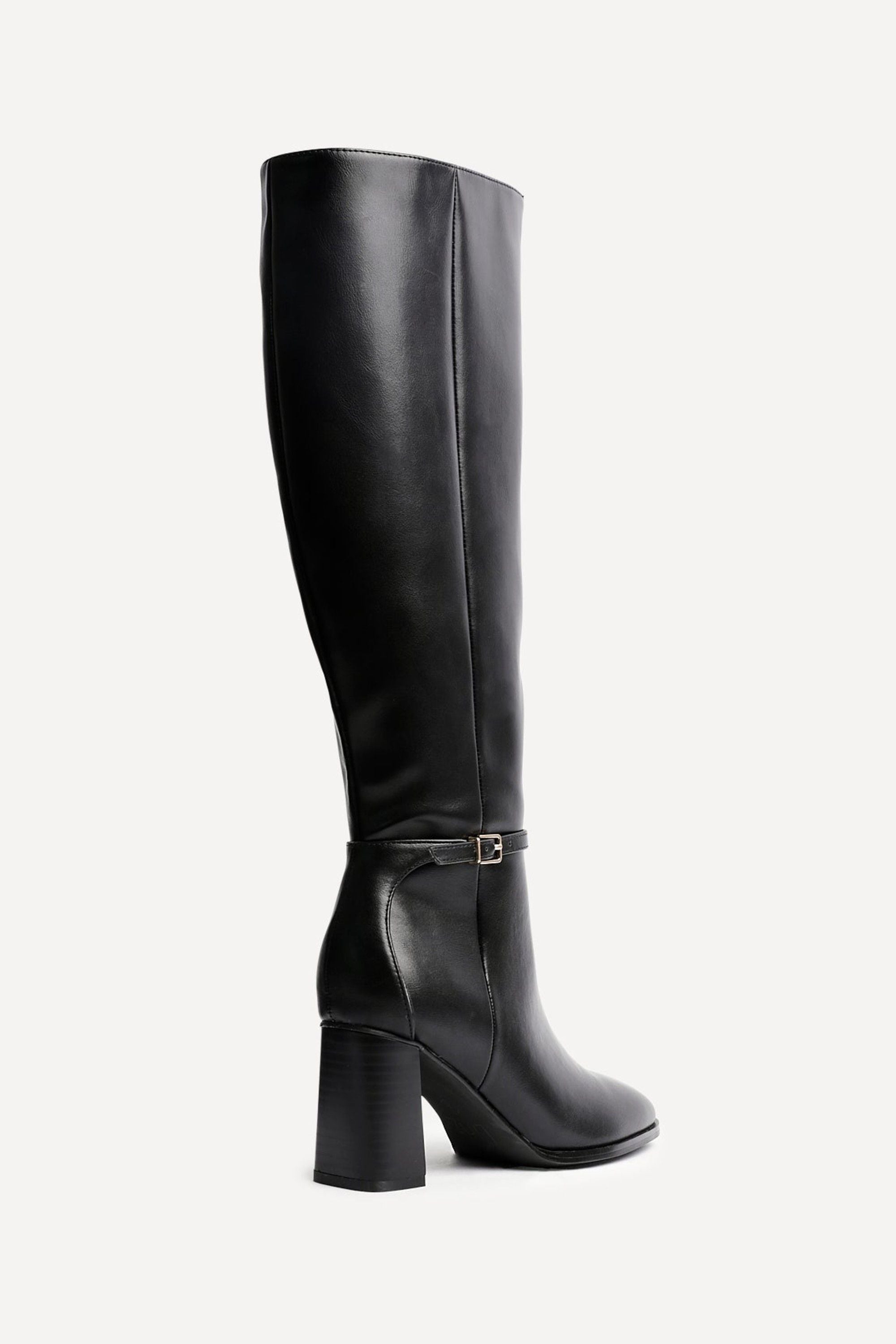 Linzi Midtown Black Faux Leather Long Heeled Boot image 4