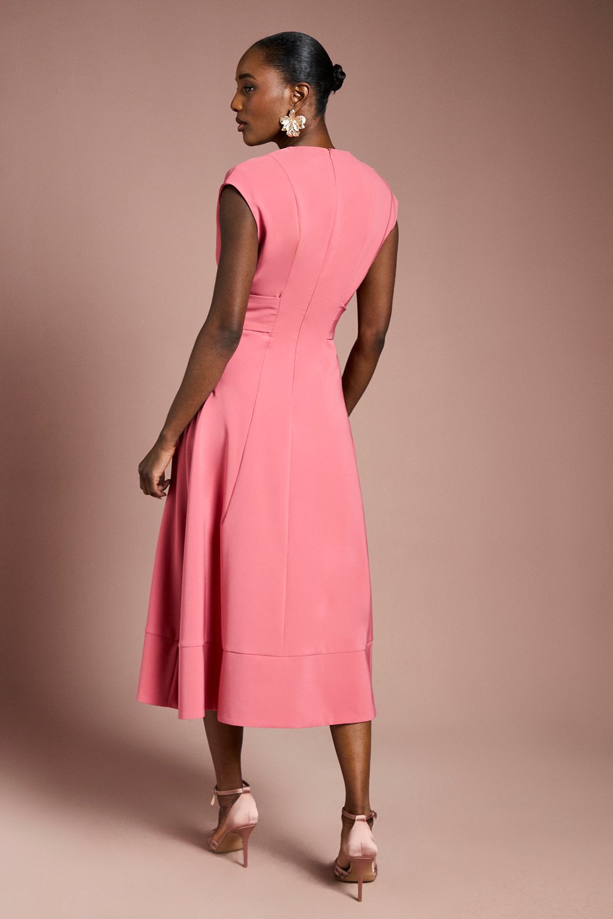 Coast Belted Crepe Dress Dusty Rose image 3