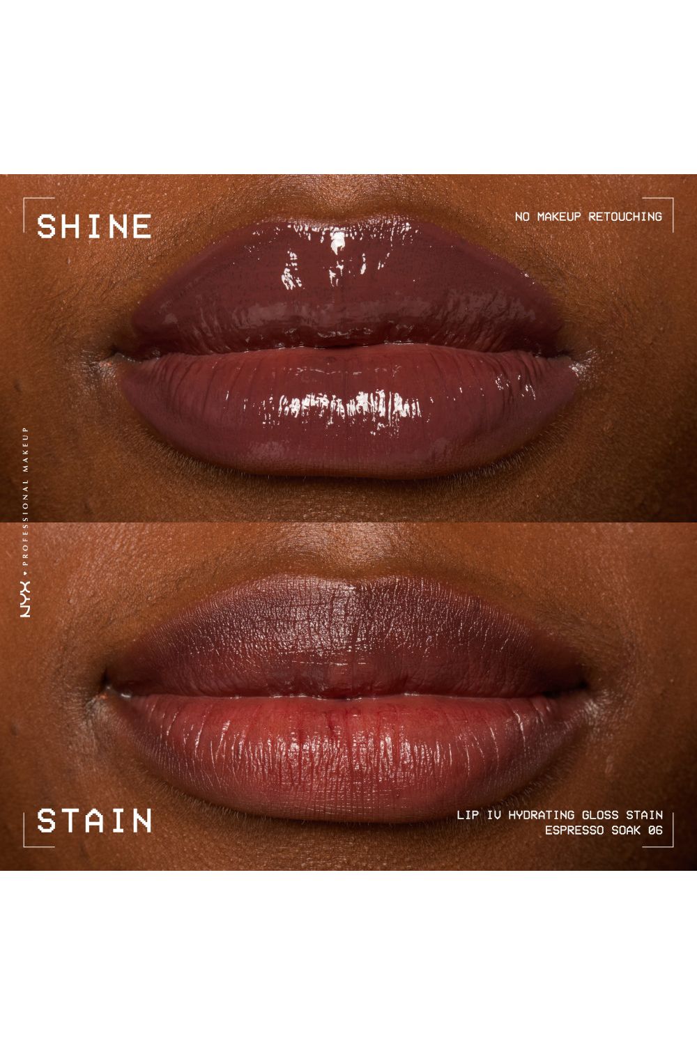 NYX Professional Makeup Lip IV Hydrating Gloss Stain, Lip Gloss 5ml Espresso Soak image 6