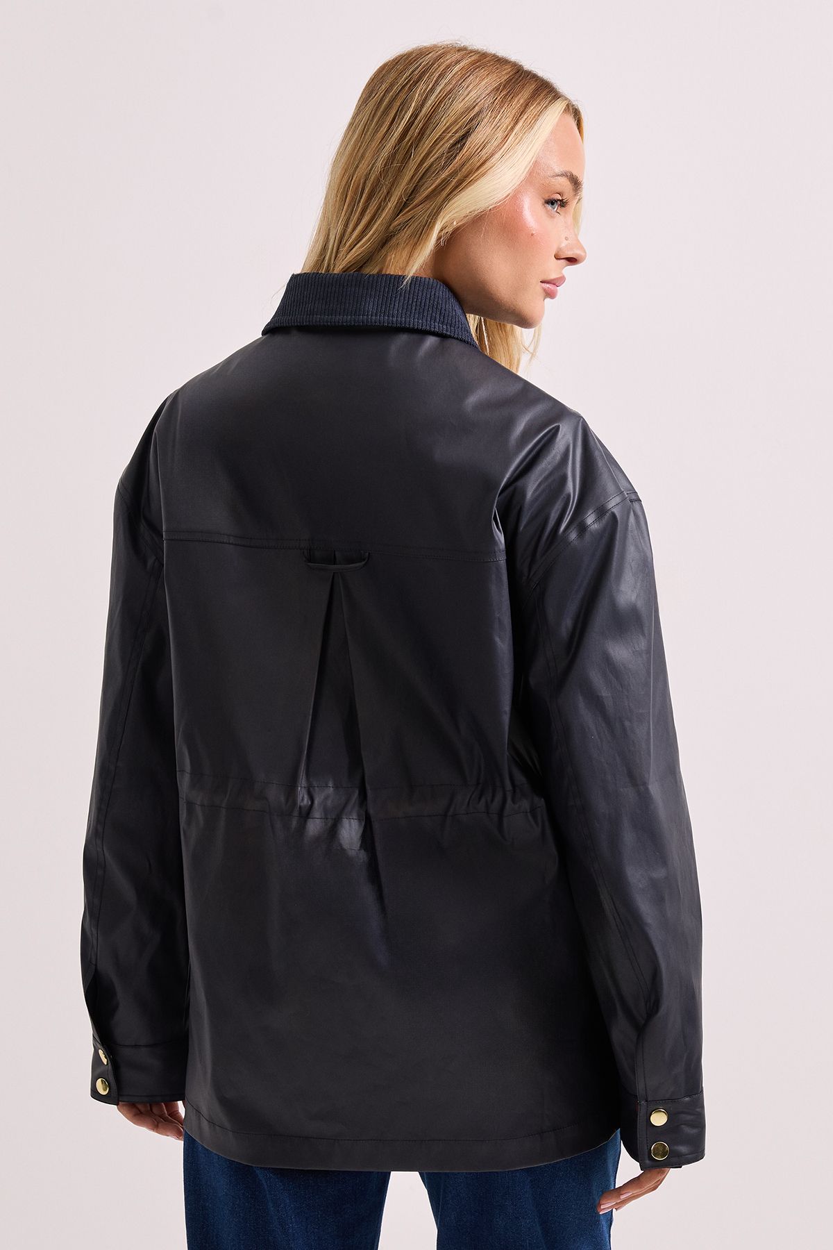 Dorothy Perkins Heritage Waxed Jacket Navy image 3