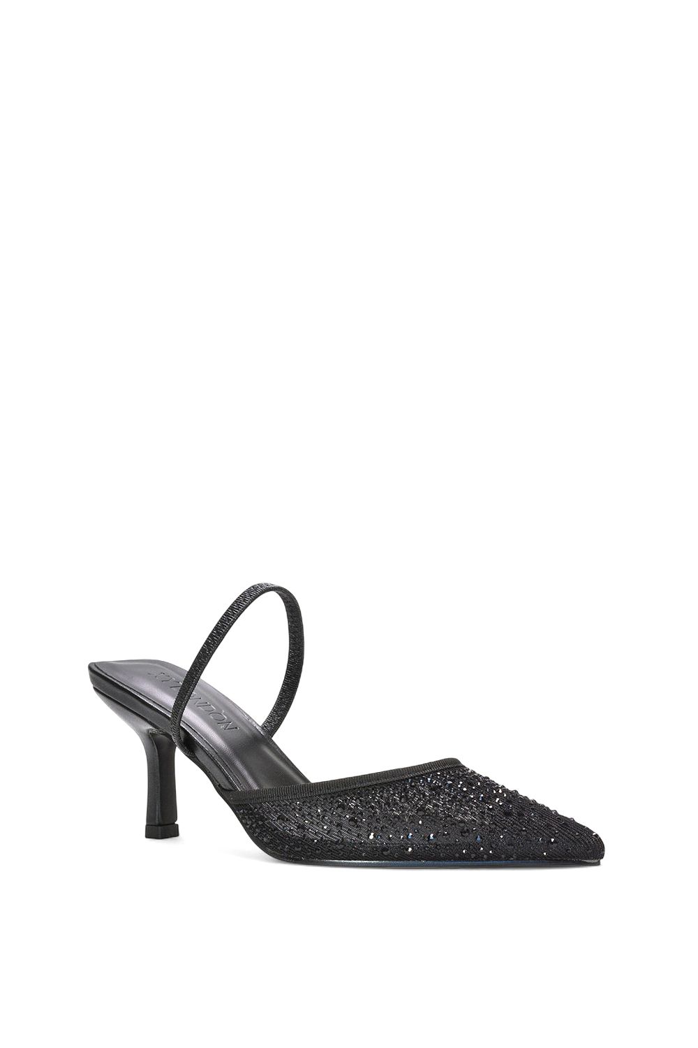 XY London 'Chase' Stiletto Heel Court Shoes With Mesh and  Rhinestones image 2