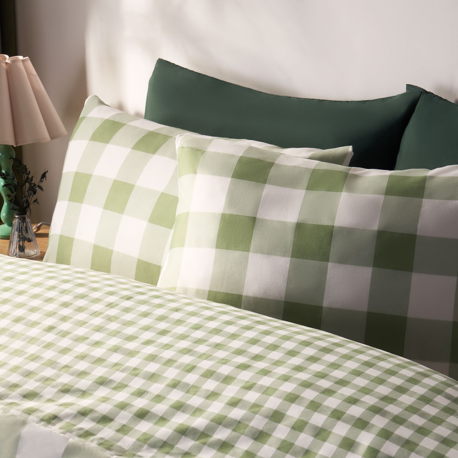 OHS Gingham Reversible Bedding Set Duvet Cover with Pillowcase image 4
