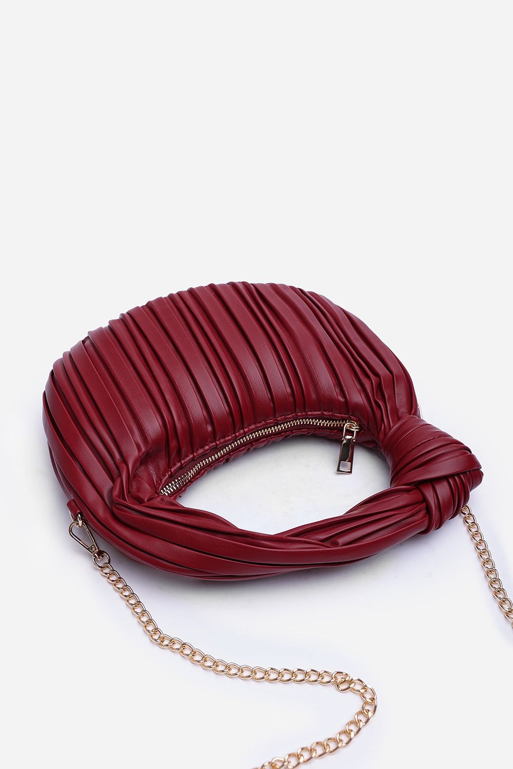 Where's That From 'Glow' Pleated Knot Handle Shoulder Bag With Gold Chain image 5