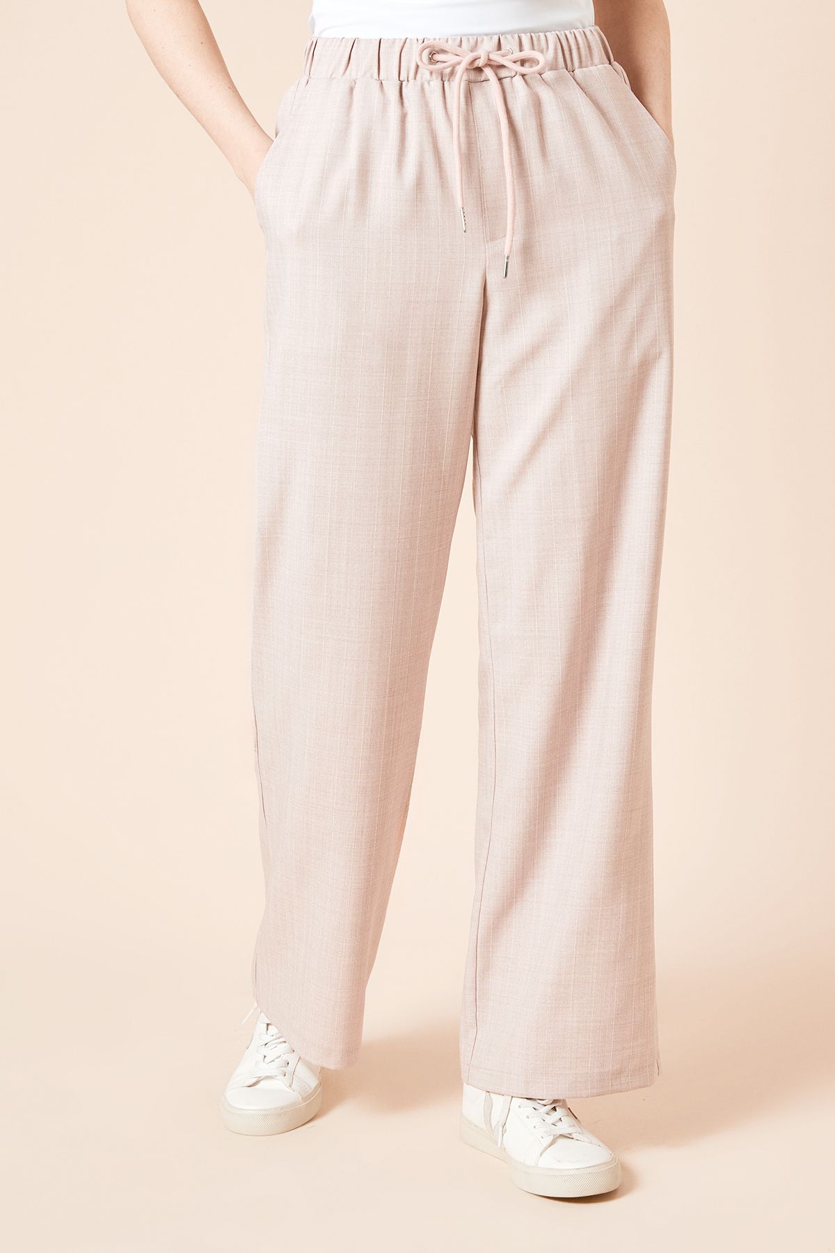 Dorothy Perkins Elasticated Waist Wide Leg Stripe Trouser Pink image 2