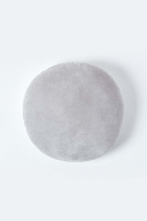 Homescapes Velvet Cushion, 40 cm Round