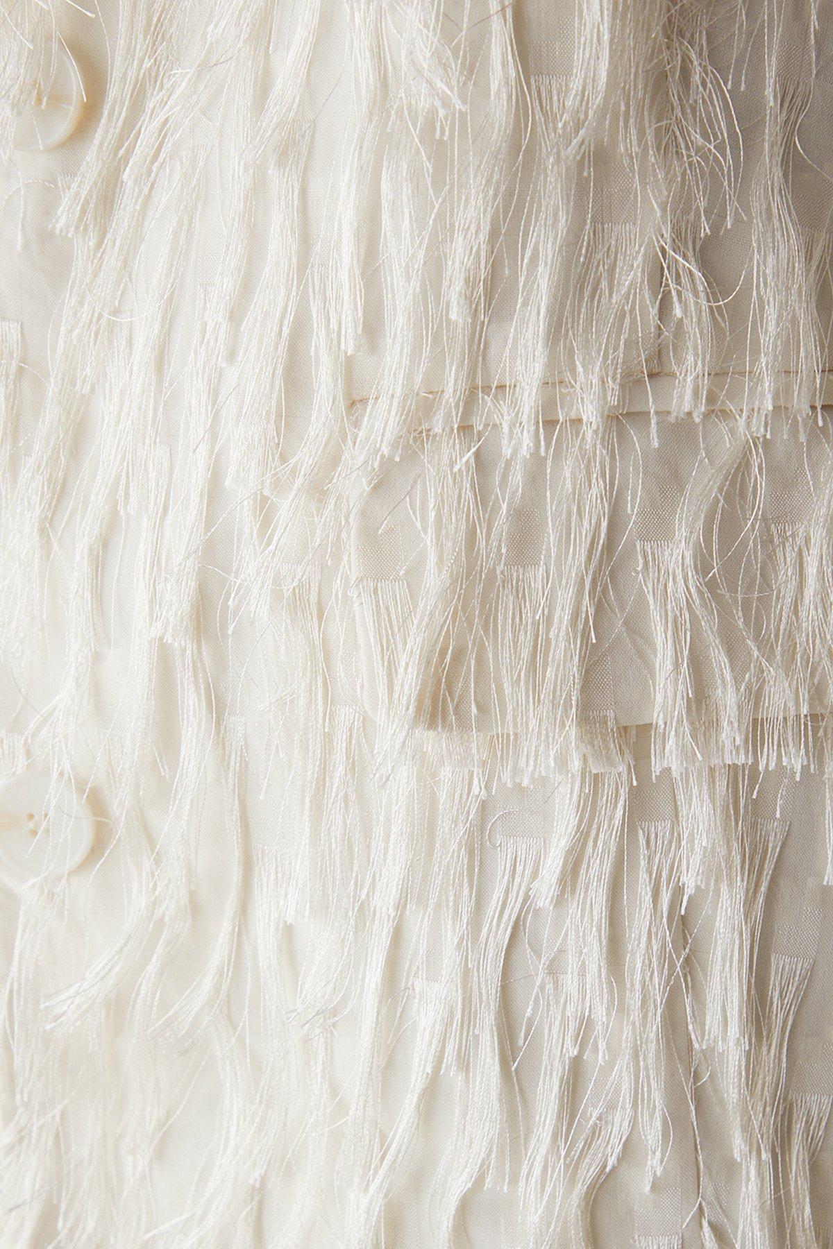 Warehouse Oversized Fluffy Blazer Cream image 5