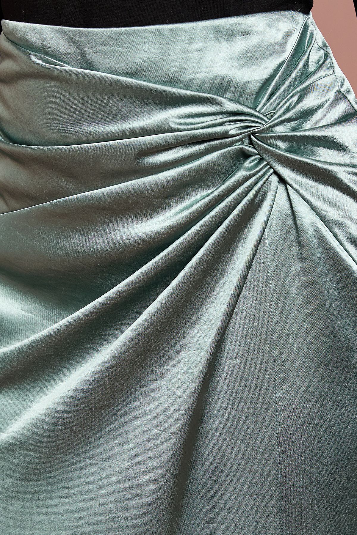 Coast Satin Wrap Midi Skirt Green image 5