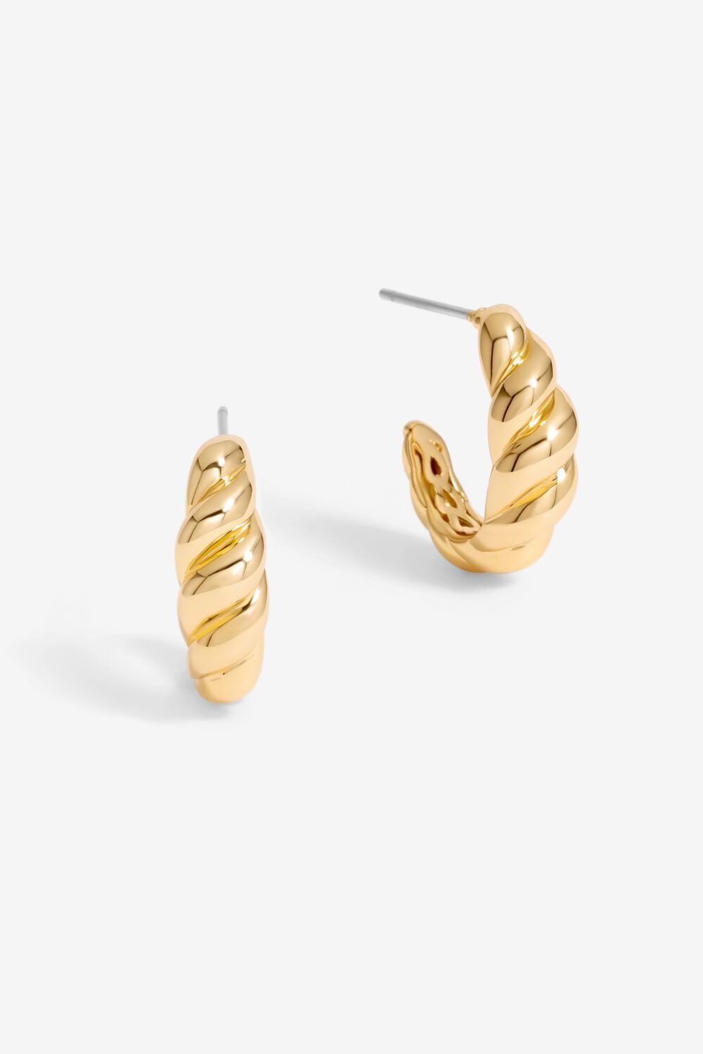 Jon Richard Gold Plated Mini Ridge Hoops image 1