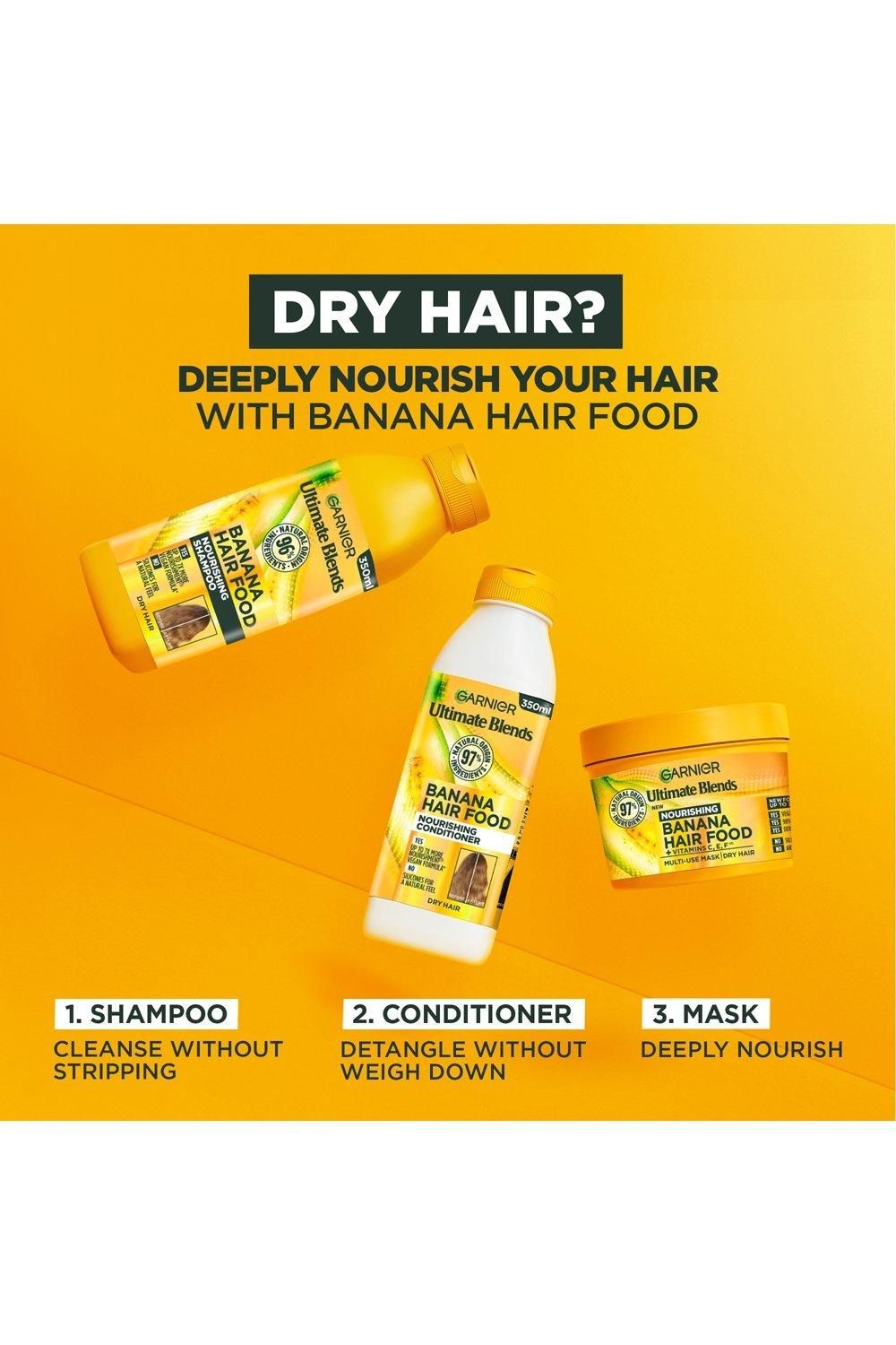 Garnier Ultimate Blends Hair Food Banana 3-in-1 Dry Hair Mask Treatment Multi image 6
