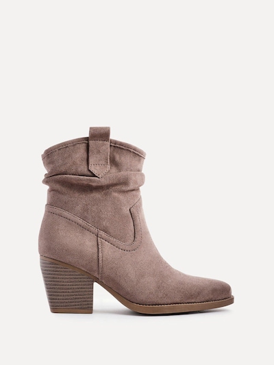 Linzi Carter Mocha Faux Suede Western Inspired Ankle Boot
