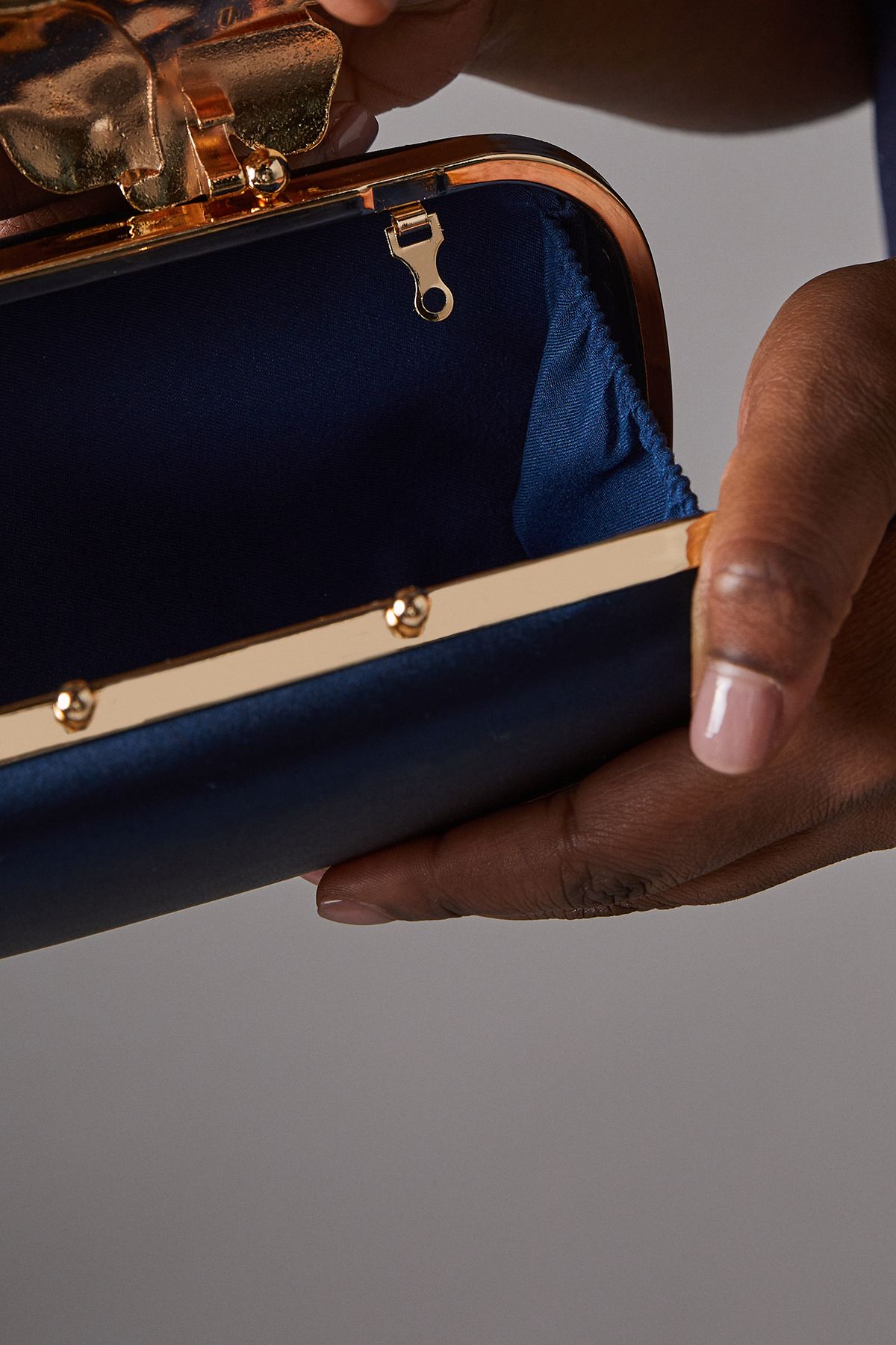 Coast Shanghai Embellished Clasp Hard Clutch Bag Navy image 4