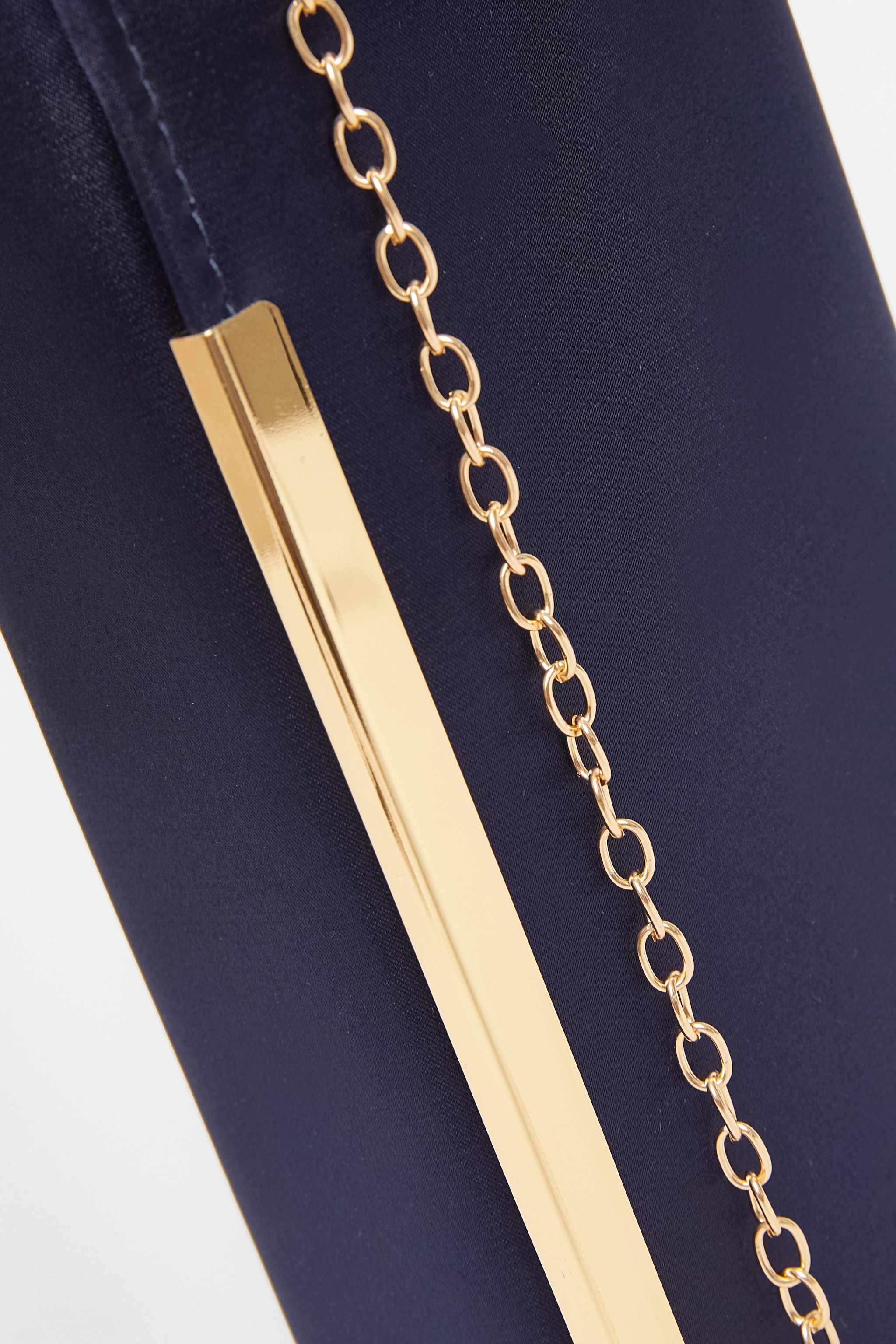 Quiz Navy Satin Long Clutch Bag image 5