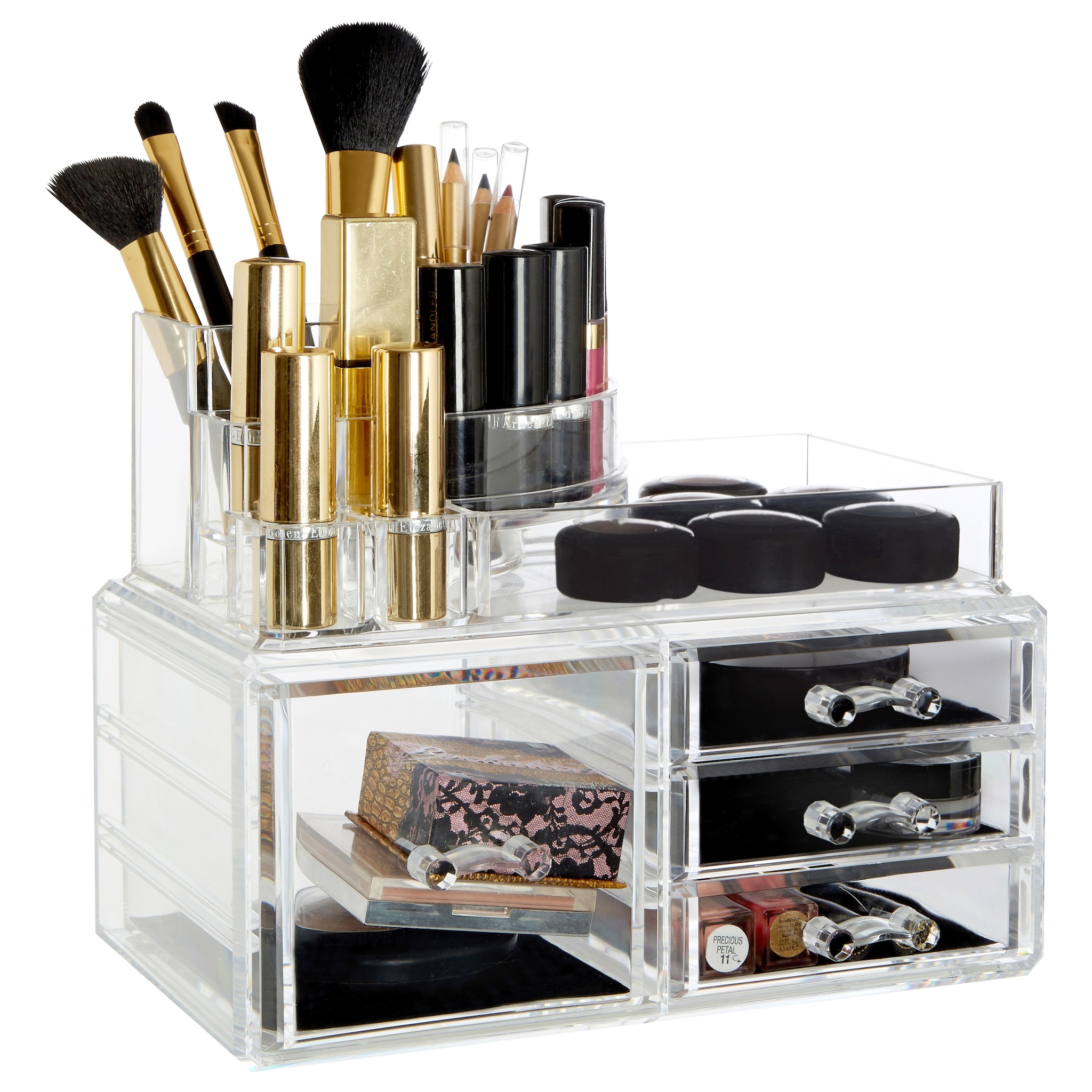 Orsina 8 Compartments Cosmetics Organiser With 4 Drawers, Clear Acrylic Cosmetic Organiser, Makeup Storage Box image 2