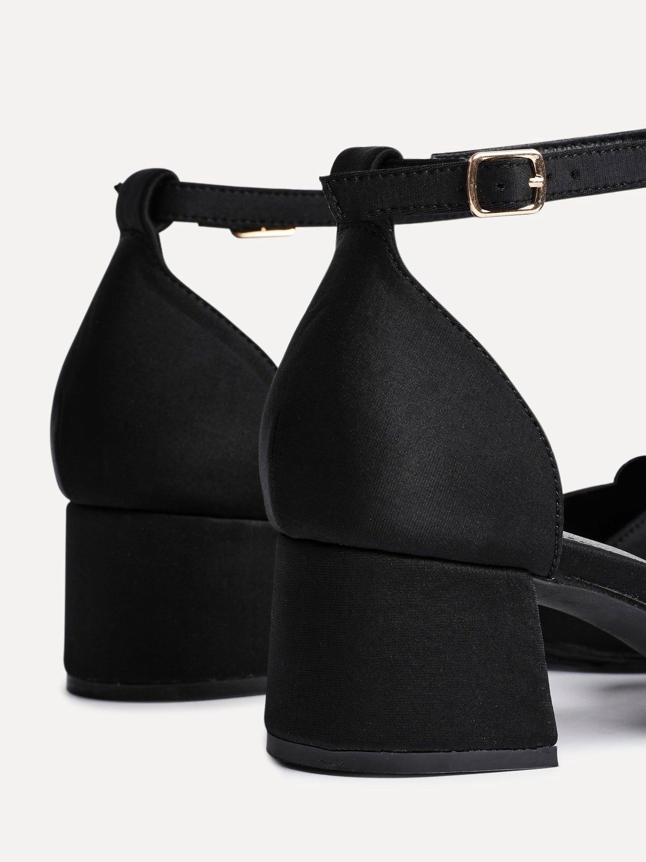 Linzi Orla Black Scuba Low Block Court Heel image 4