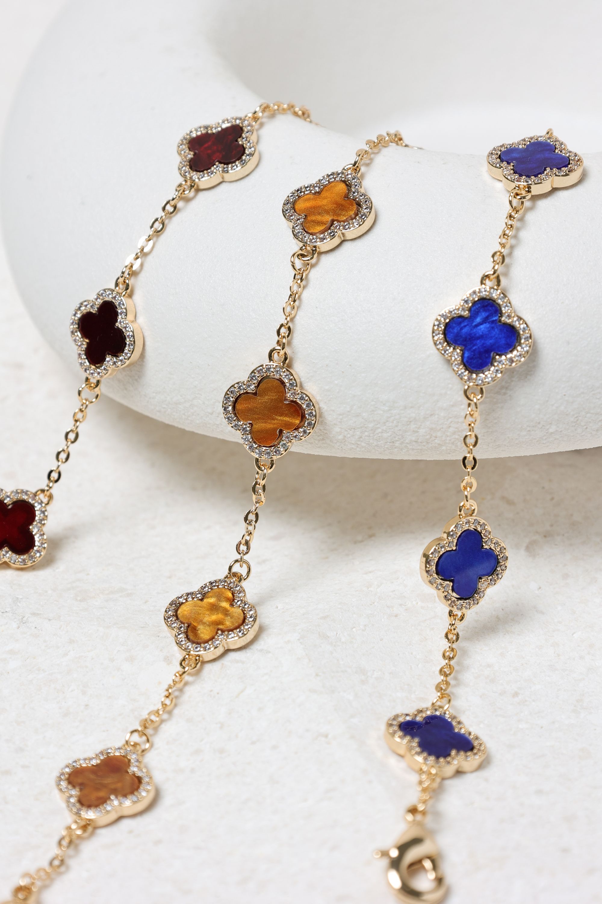 Jon Richard Gold Plated Carnelian Clover Bracelet image 3