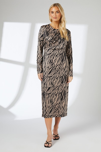 Principles Zebra Drape Neck Jersey Midi Dress Zebra