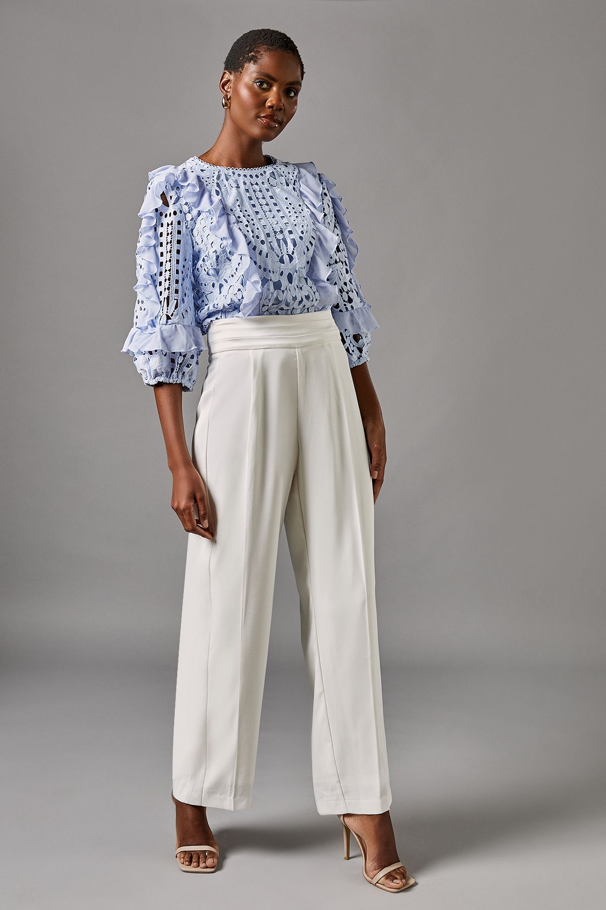 Coast Side Panel Straight Leg Trouser Ivory