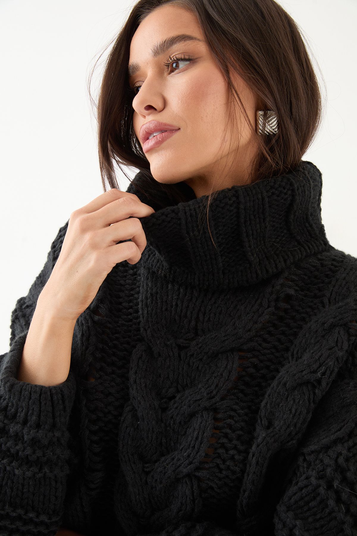 MissPap Chunky Cable Knitted Jumper Black image 4