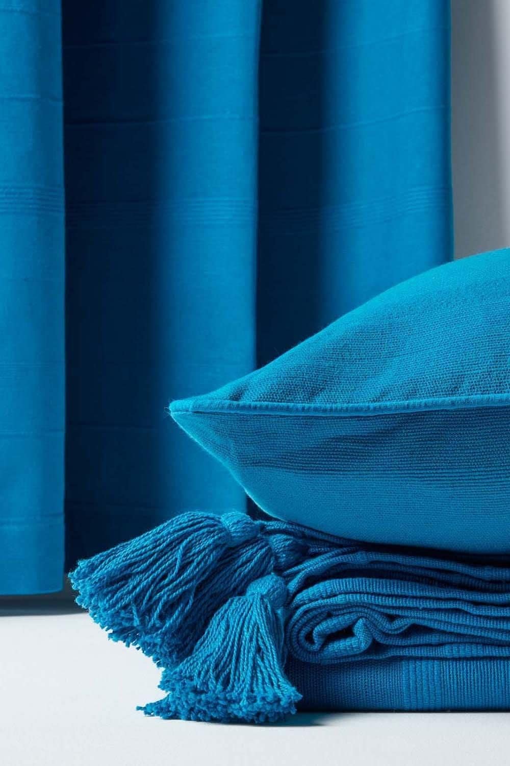 Homescapes Cotton Rajput Ribbed Cushion Cover image 5