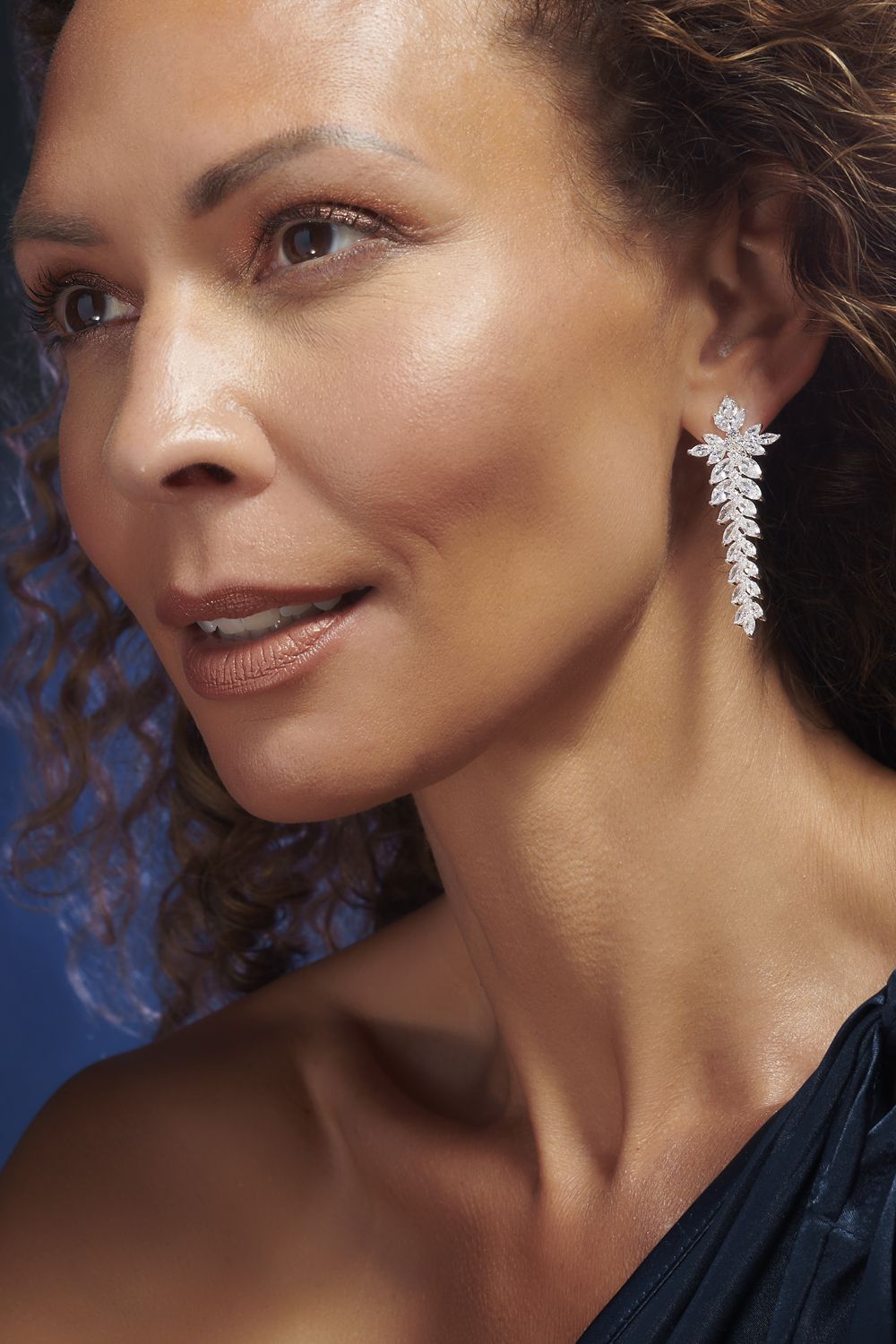 Jon Richard Silver Crystal Statement Clip On Drop Earrings image 2