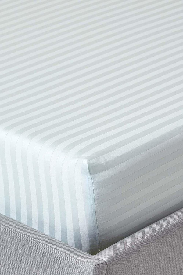 Homescapes Egyptian Cotton Satin Stripe Fitted Sheet 12 inch 330 Thread Count