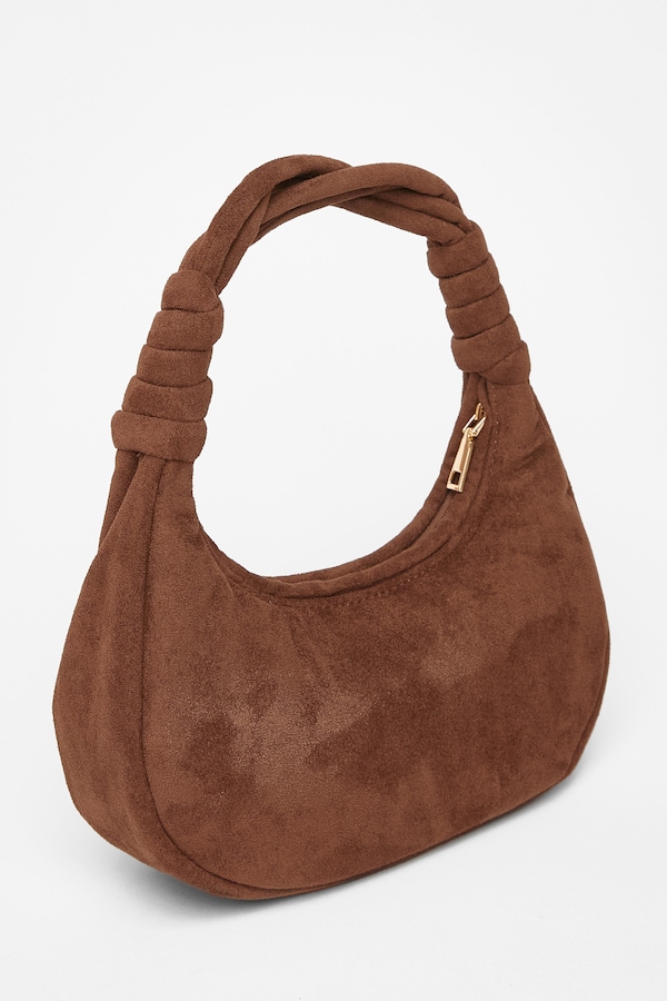 Quiz Brown Twist Strap Shoulder Bag