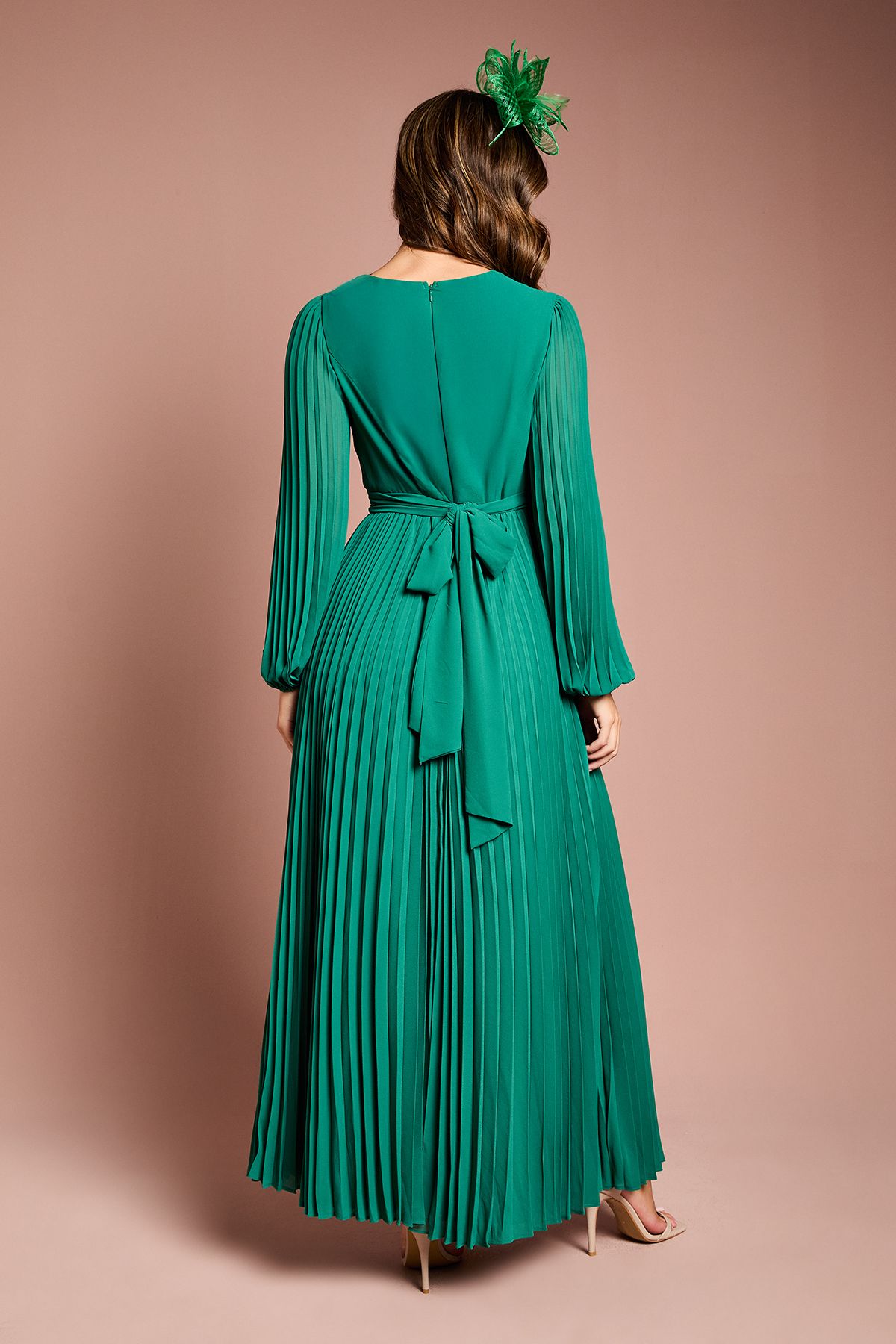 Coast Pleated Wrap Front Dress Emerald image 4