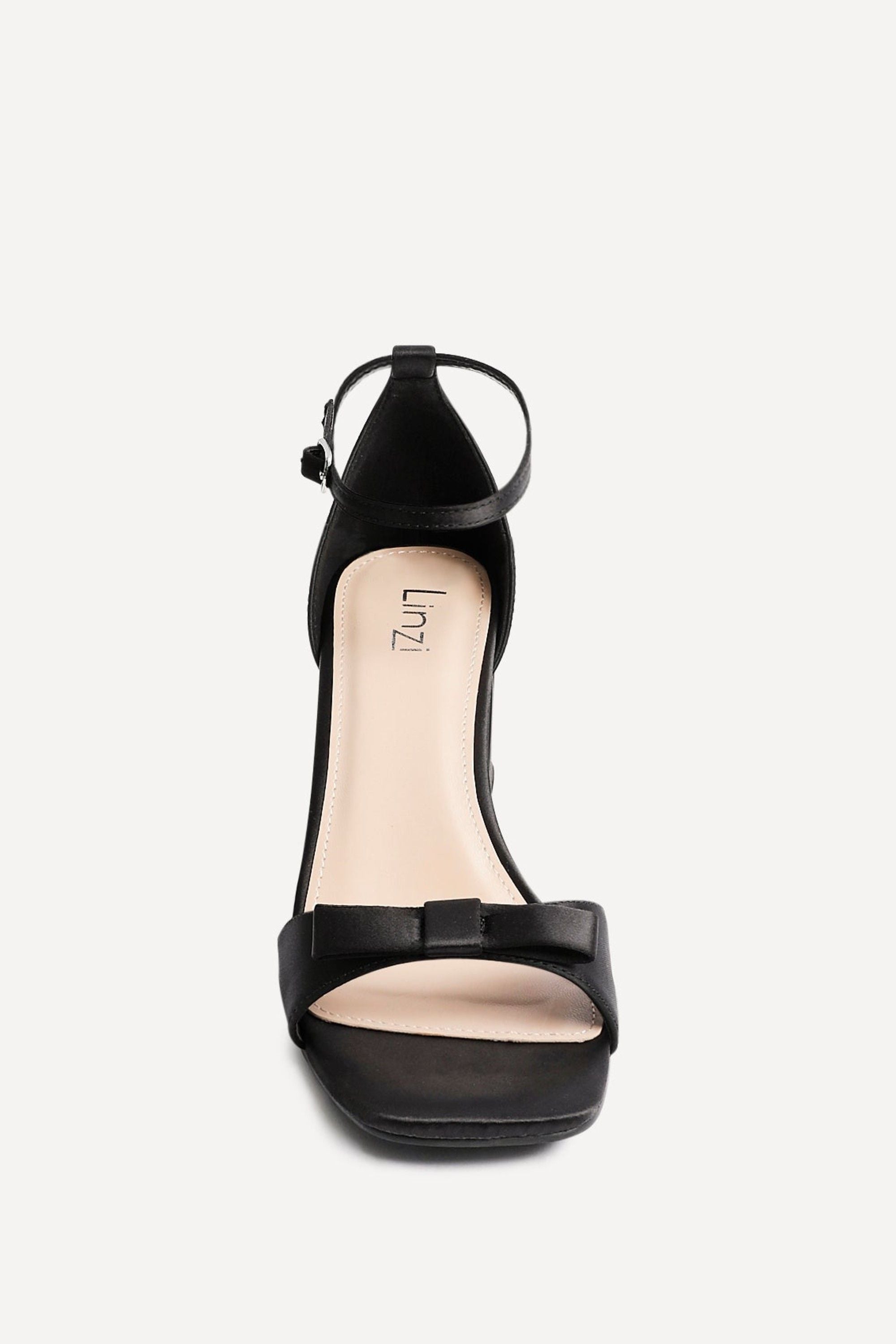 Linzi Orena Black Satin Block Heel image 4