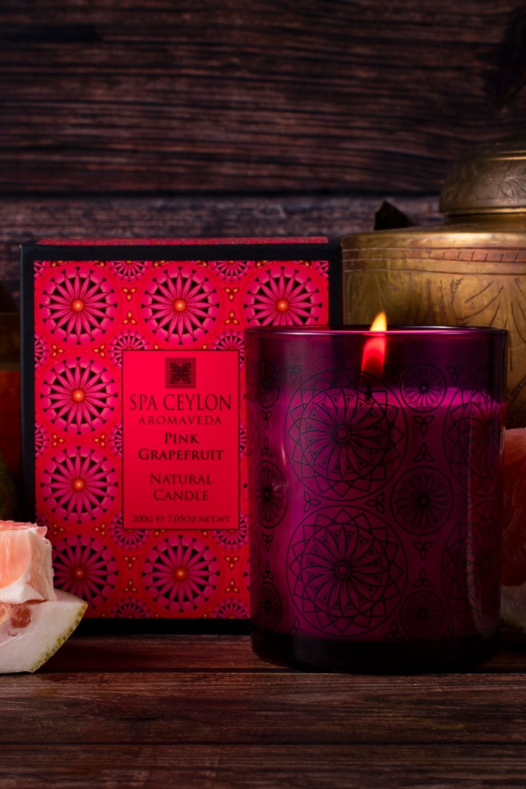 Spa Ceylon Pink Grapefruit - Aromaveda Natural Candle image 2