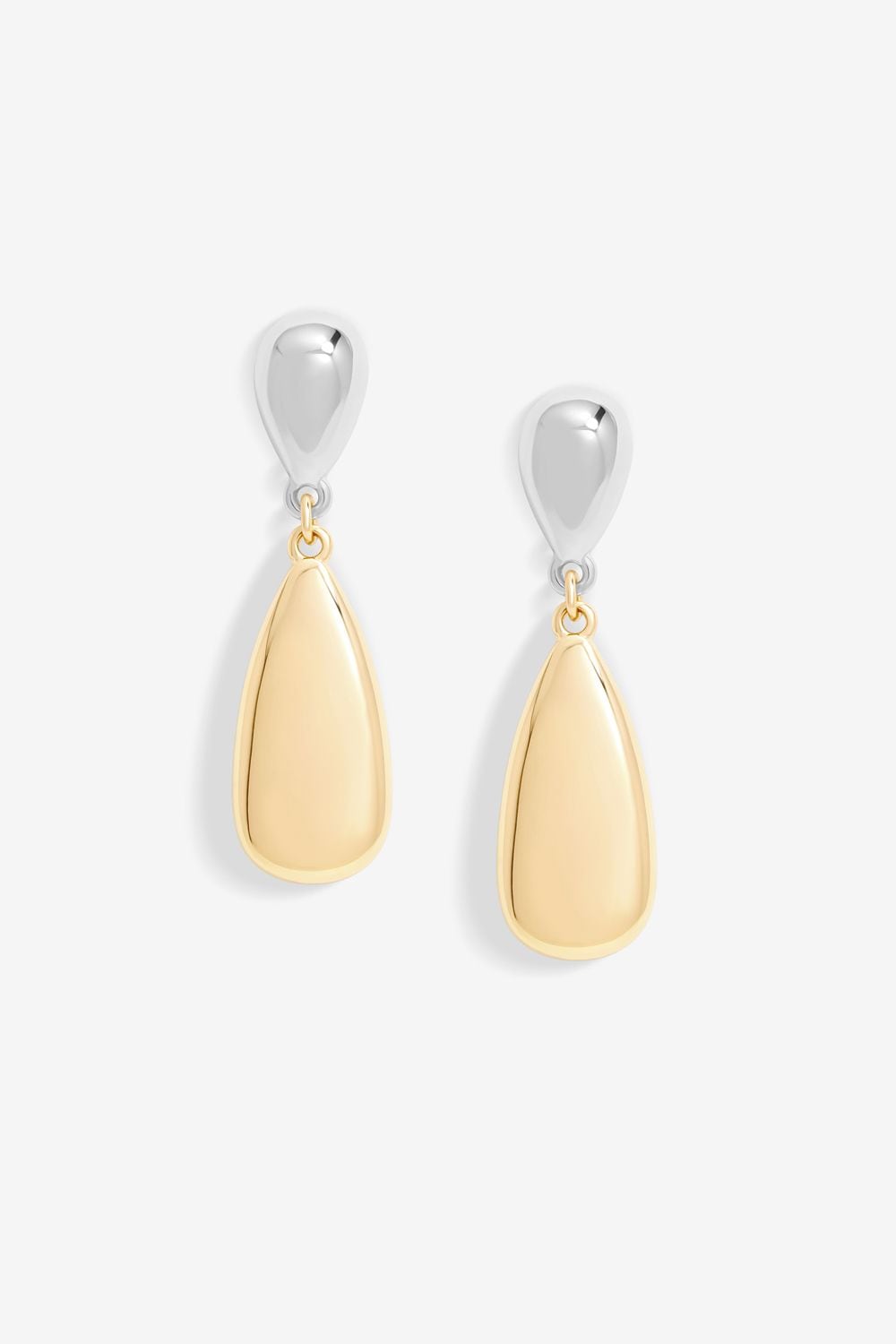 Jon Richard Two Tone Polished Drop Earrings image 1
