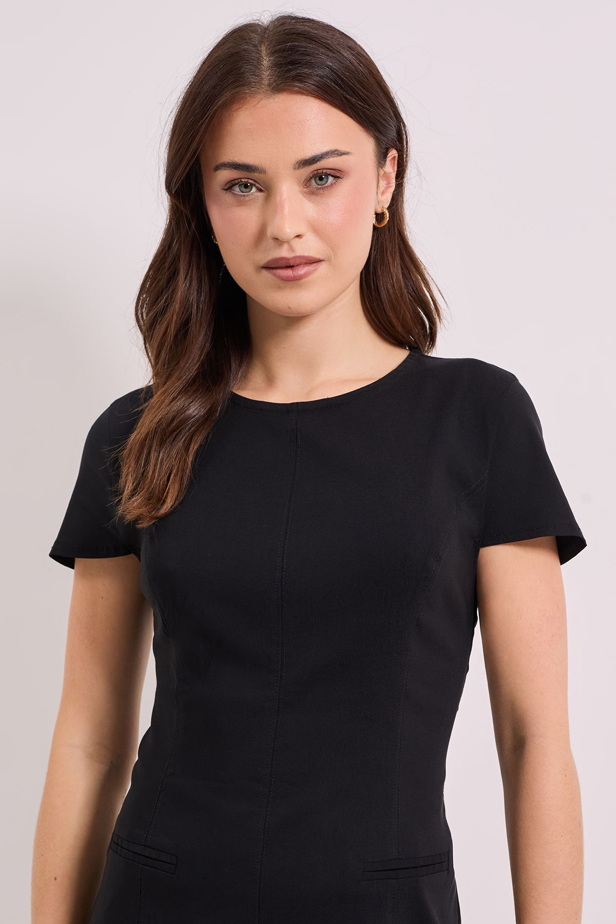 Dorothy Perkins Bengaline Cap Sleeve Mini Dress Black image 4