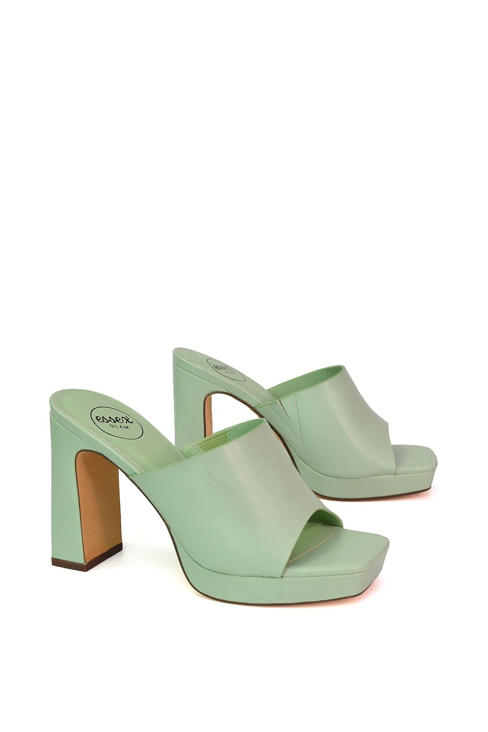 XY London 'Presley' Square Toe Strappy Platform Block High Heel Mule Sandals image 3