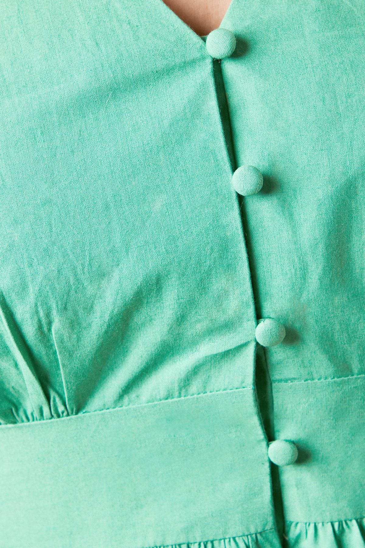 Dorothy Perkins Button Front Long Sleeve Poplin Shirt Dress Green image 5