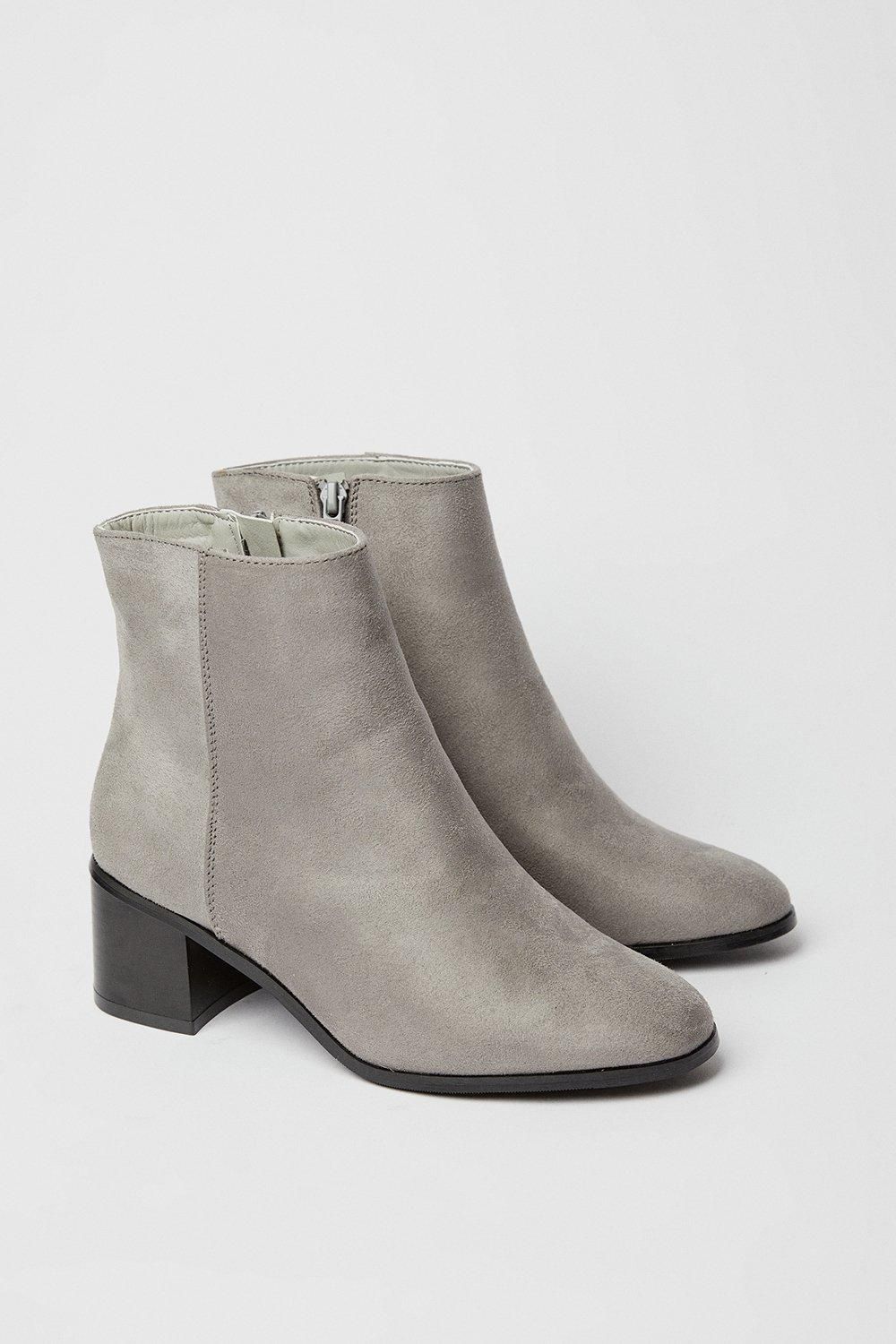 Dorothy Perkins Andrea Block Heel Ankle Boots Grey image 3