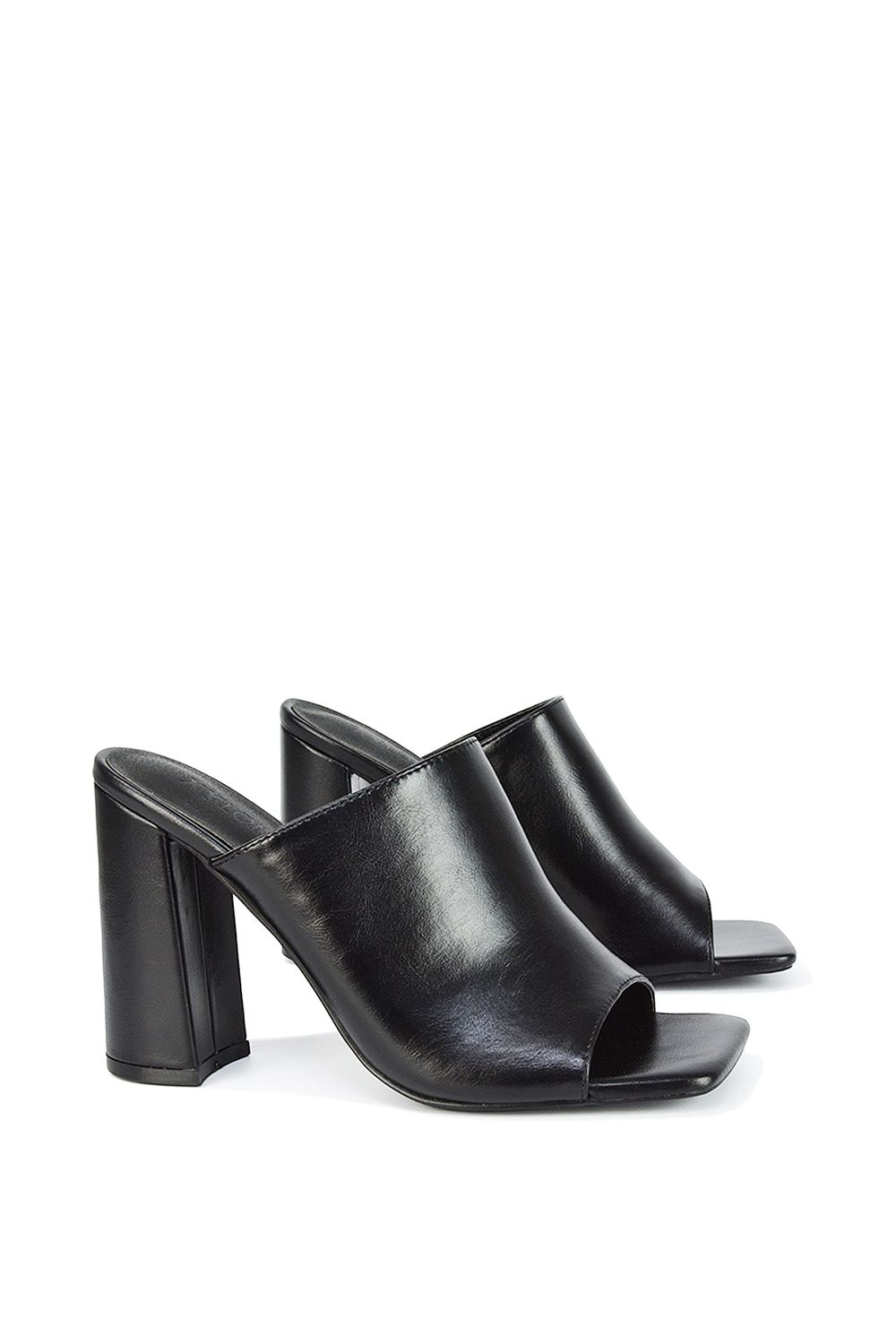 XY London 'Sunday' Square Toe Block High Heel Mule Peep Toe Sandals image 2