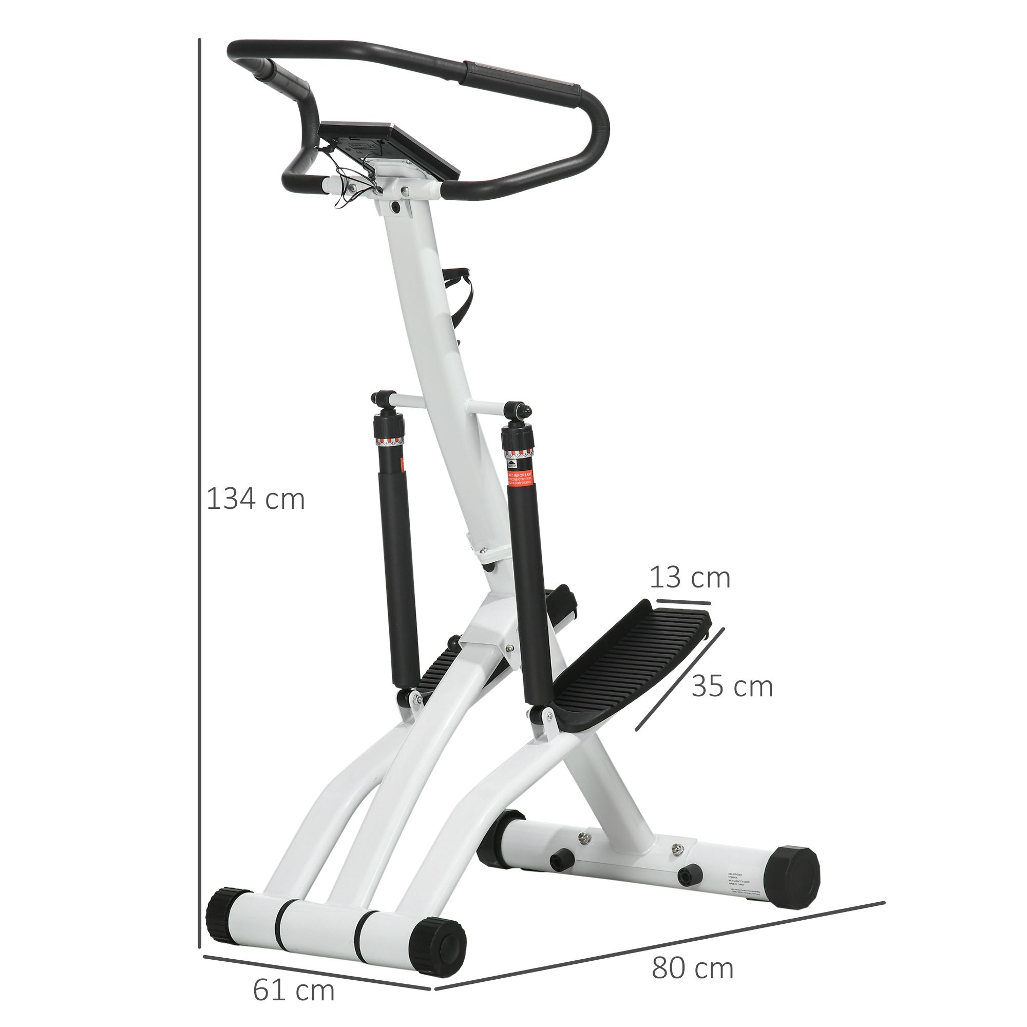 SPORTNOW Stepper Machine with 12-Level Hydraulic Resistance, LCD Monitor image 3