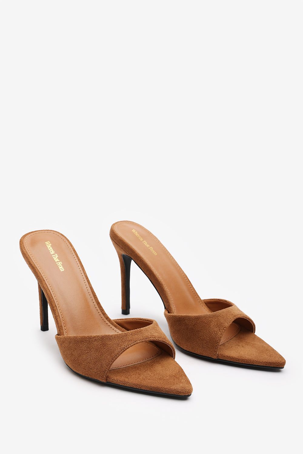 Where's That From 'Tasha' Suede Open Toe Stiletto Mules image 4
