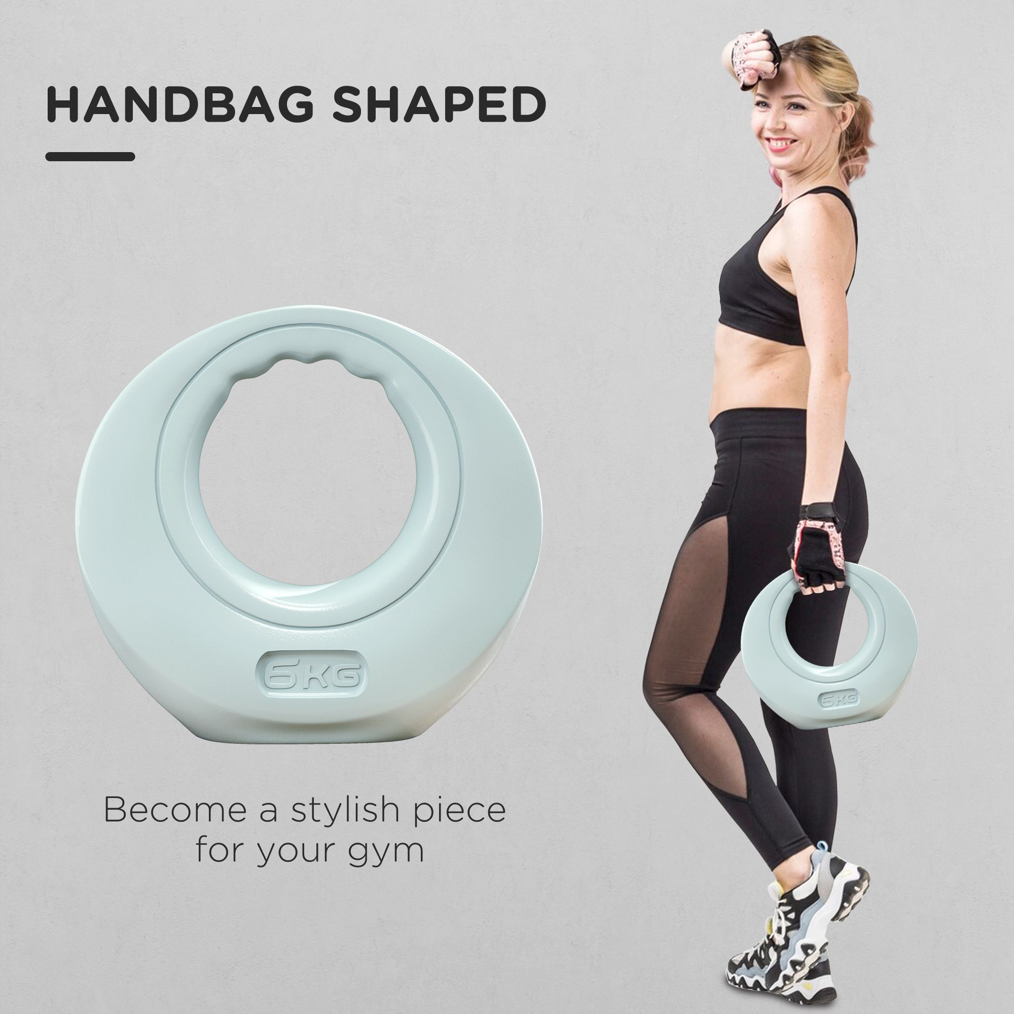 SPORTNOW 6kg Kettlebell for Weight Lifting, Strength Training, Light Grey image 4