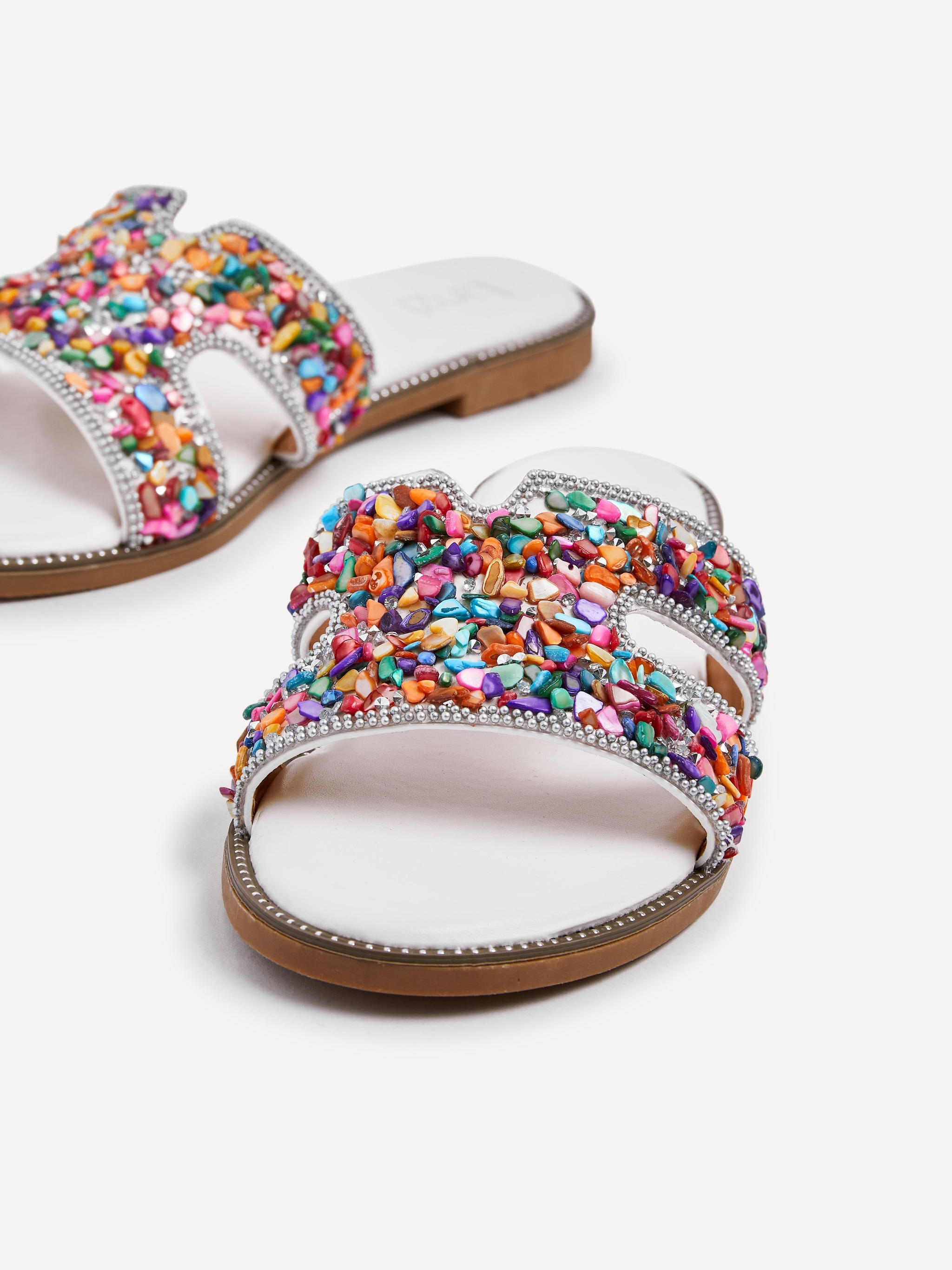 Linzi Samara Multicoloured Embellished Link Design Flat Sandal image 4