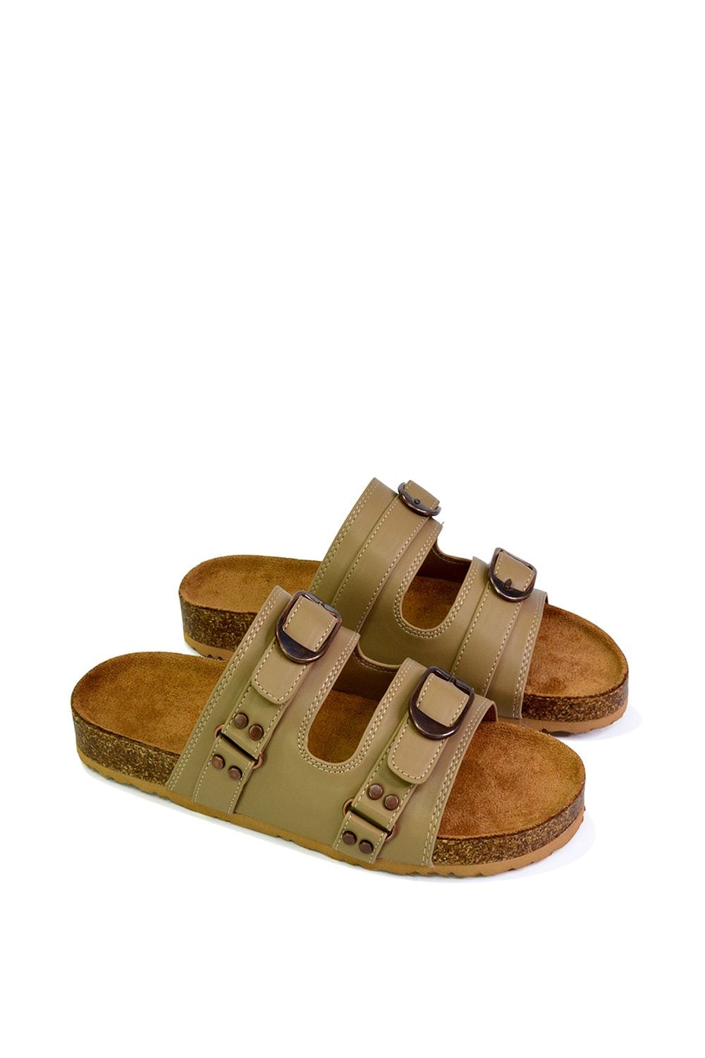 XY London 'Evan' Strappy Slip On  Buckle Flat Sandal Sliders image 3