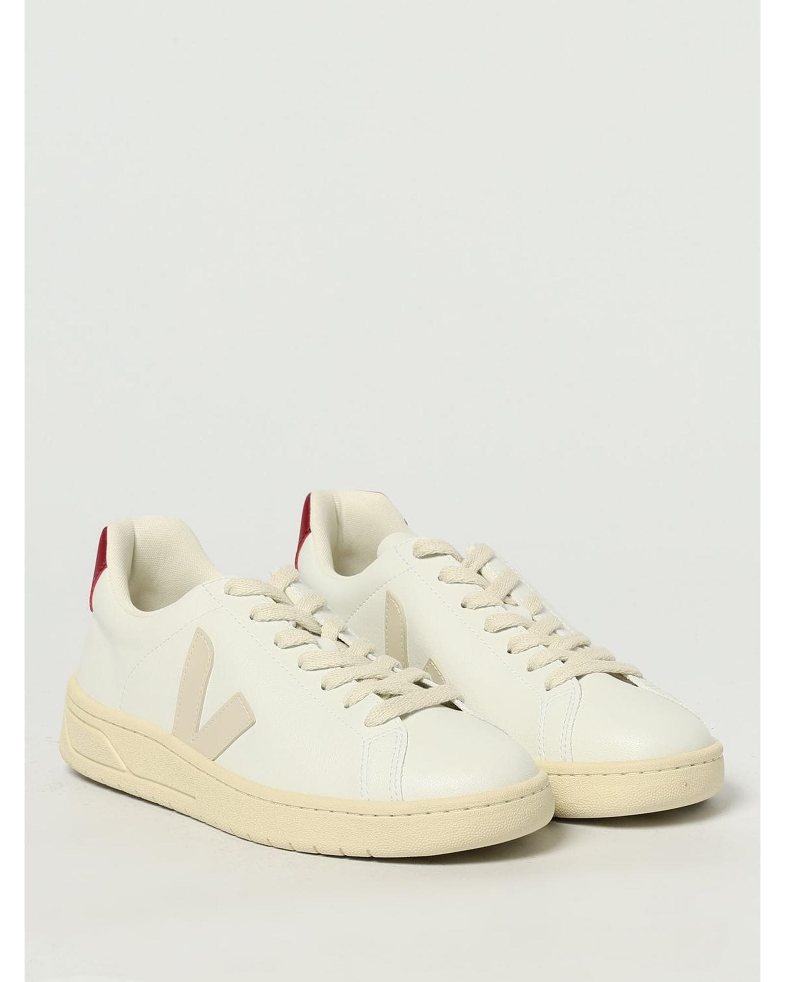 Veja V10 WhiteOffWhiteRed Leather Sneakers Wo image 2