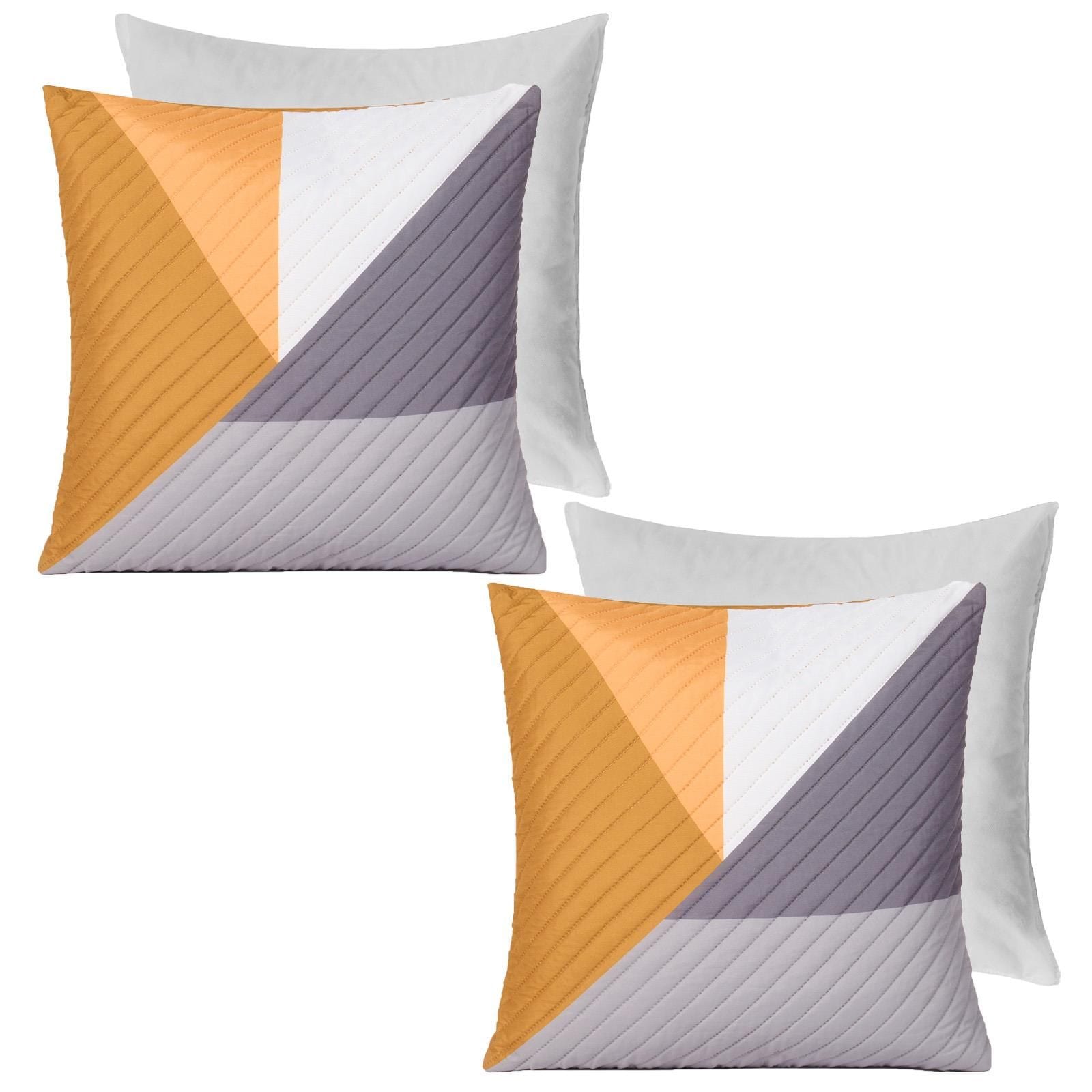 OHS 2 Pack Geometric Pinsonic Filled Cushion Covers - 45 x 45cm image 1