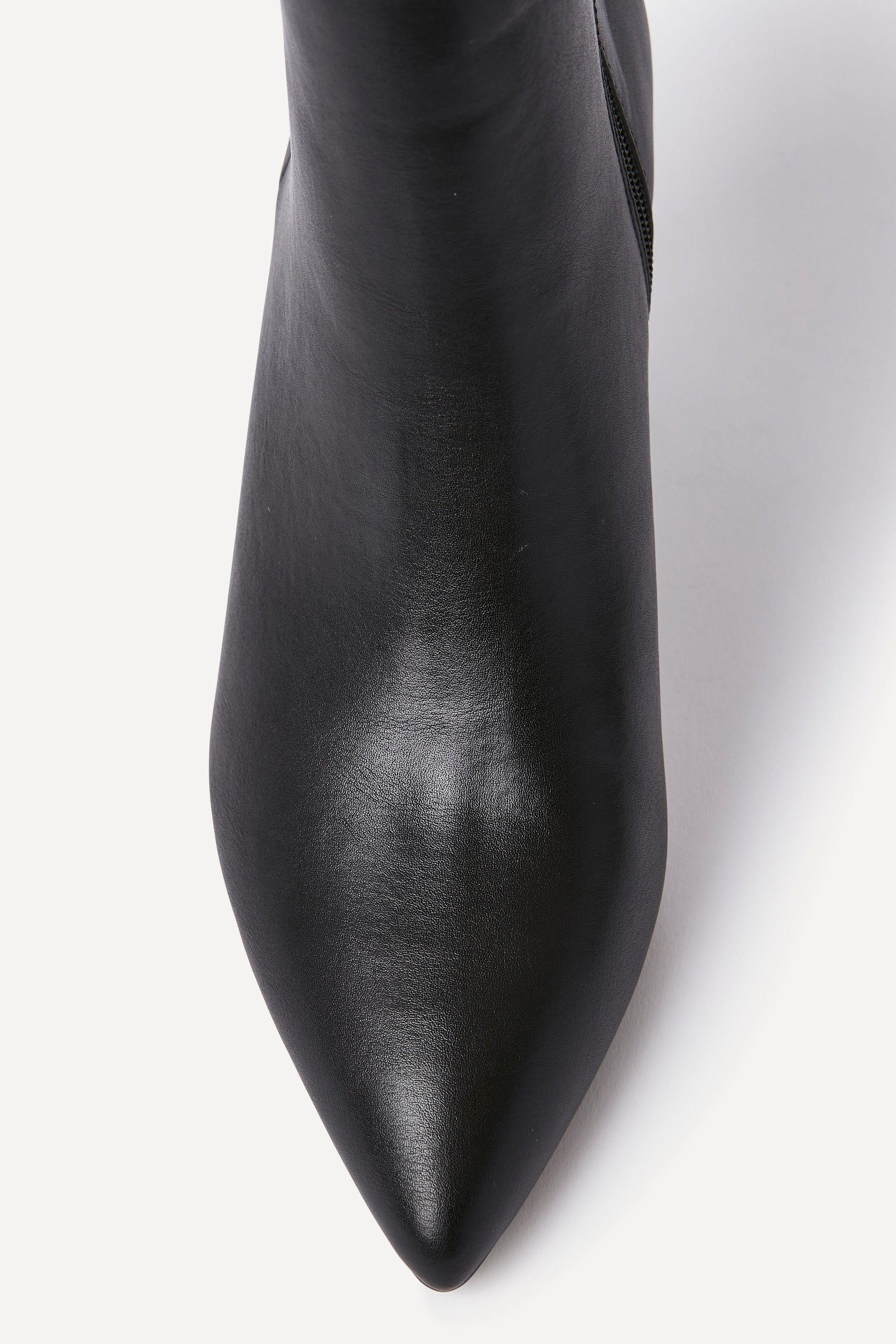 Linzi Secured Black Faux Leather Pointed Toe Stiletto Ankle Boot image 4