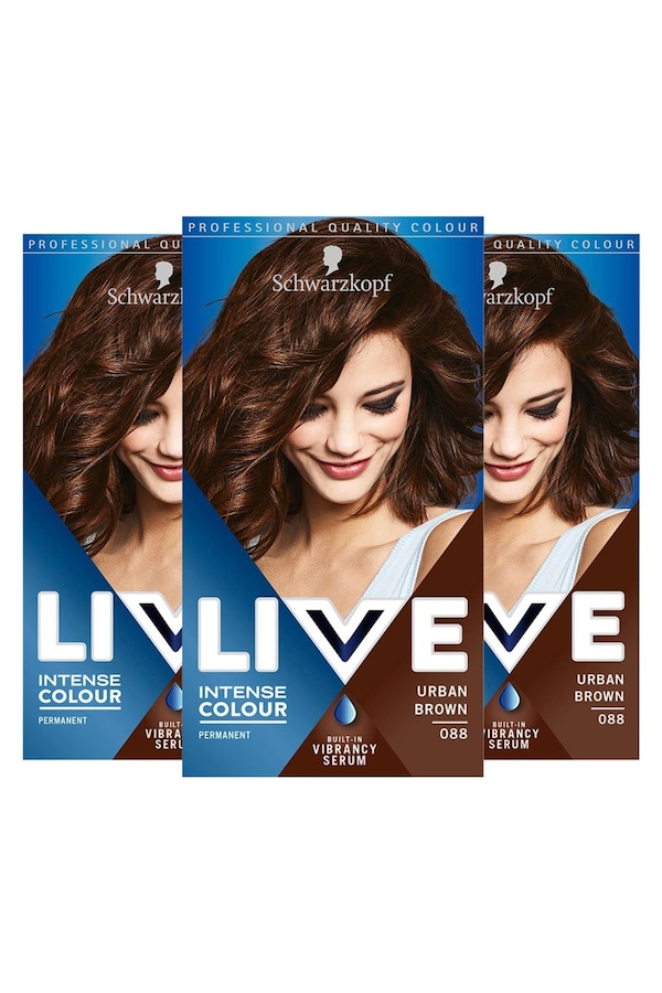 Schwarzkopf LIVE Urban Brown 'Hair Dye' Intense Colour 088 3 Pack