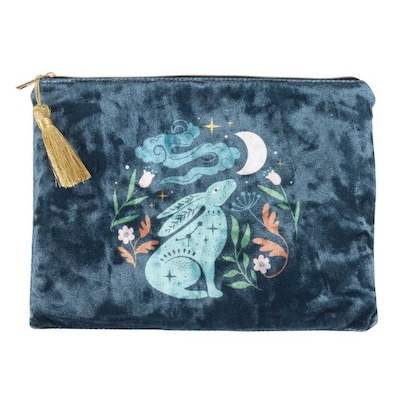 Something Different Midnight Hare Velvet Cosmetic Bag