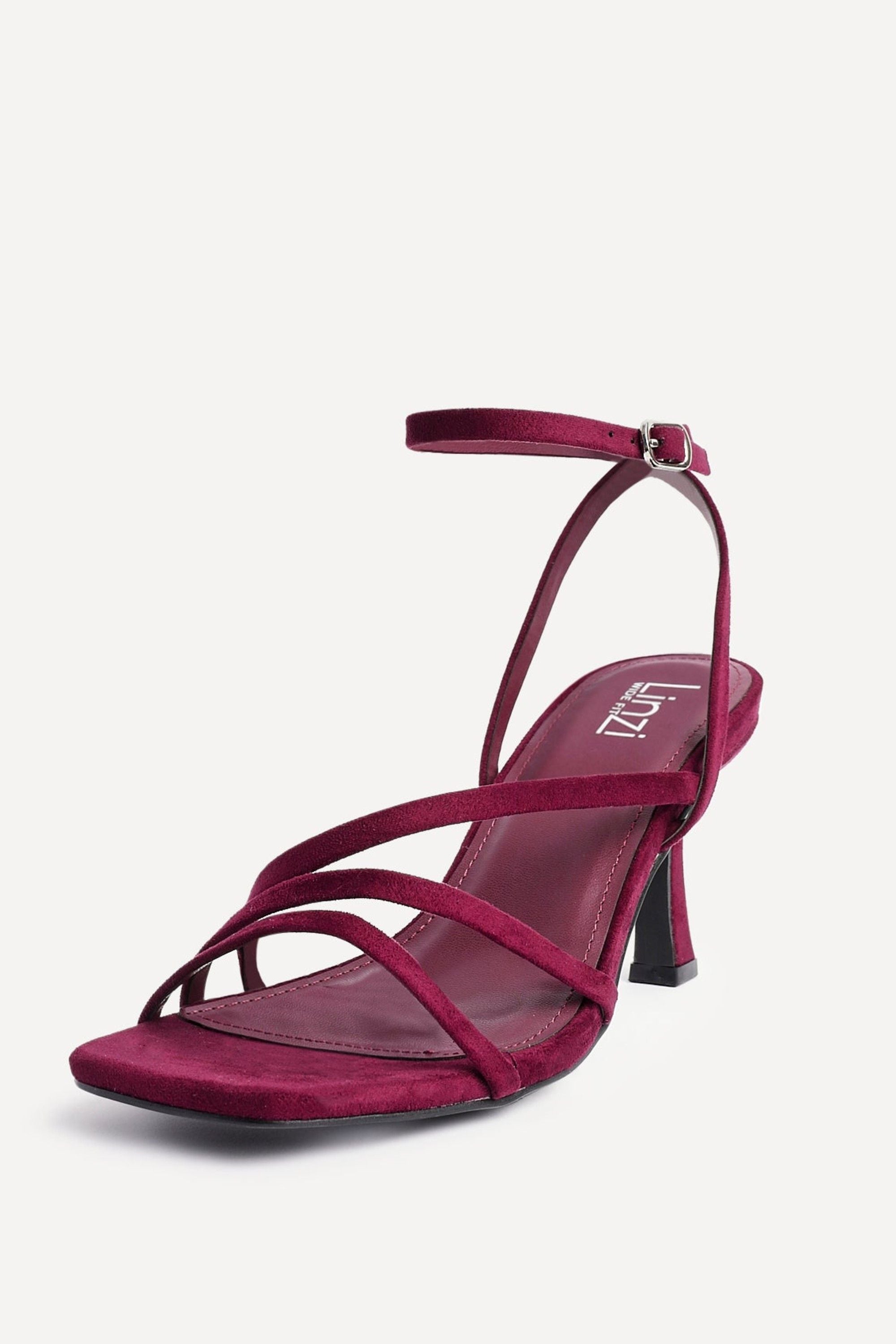 Linzi Reflect Burgundy Faux Suede Strappy Heels image 5