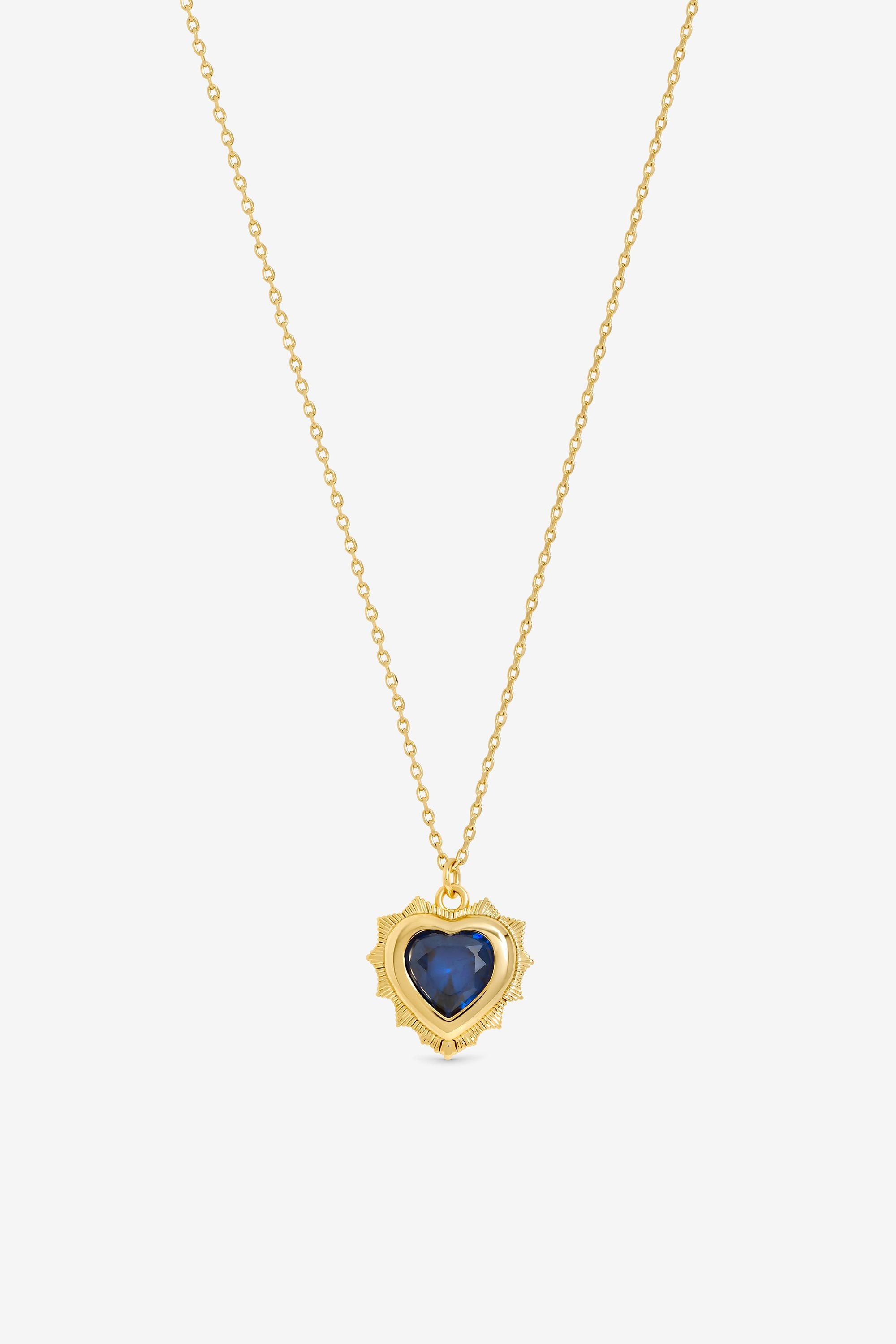 Jon Richard 14Ct Real Gold Plated Heart Birthstone Pendant - September image 2