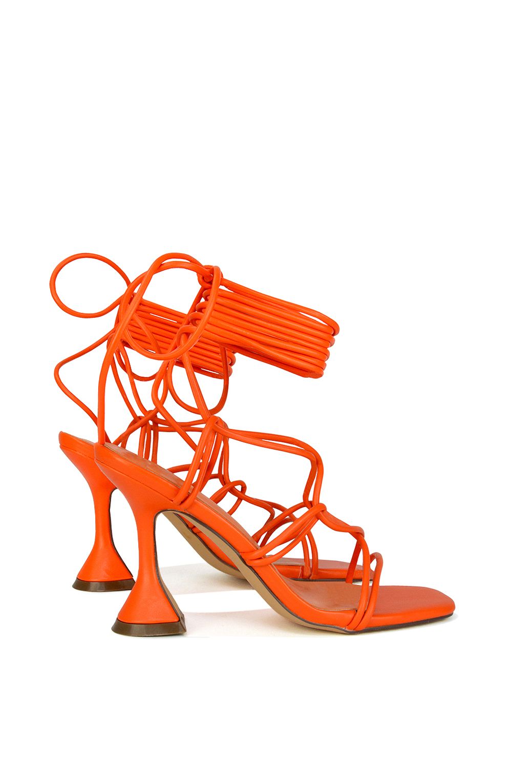 XY London 'Briar' Lace up Square Toe Sculptured Mid High Heels image 2